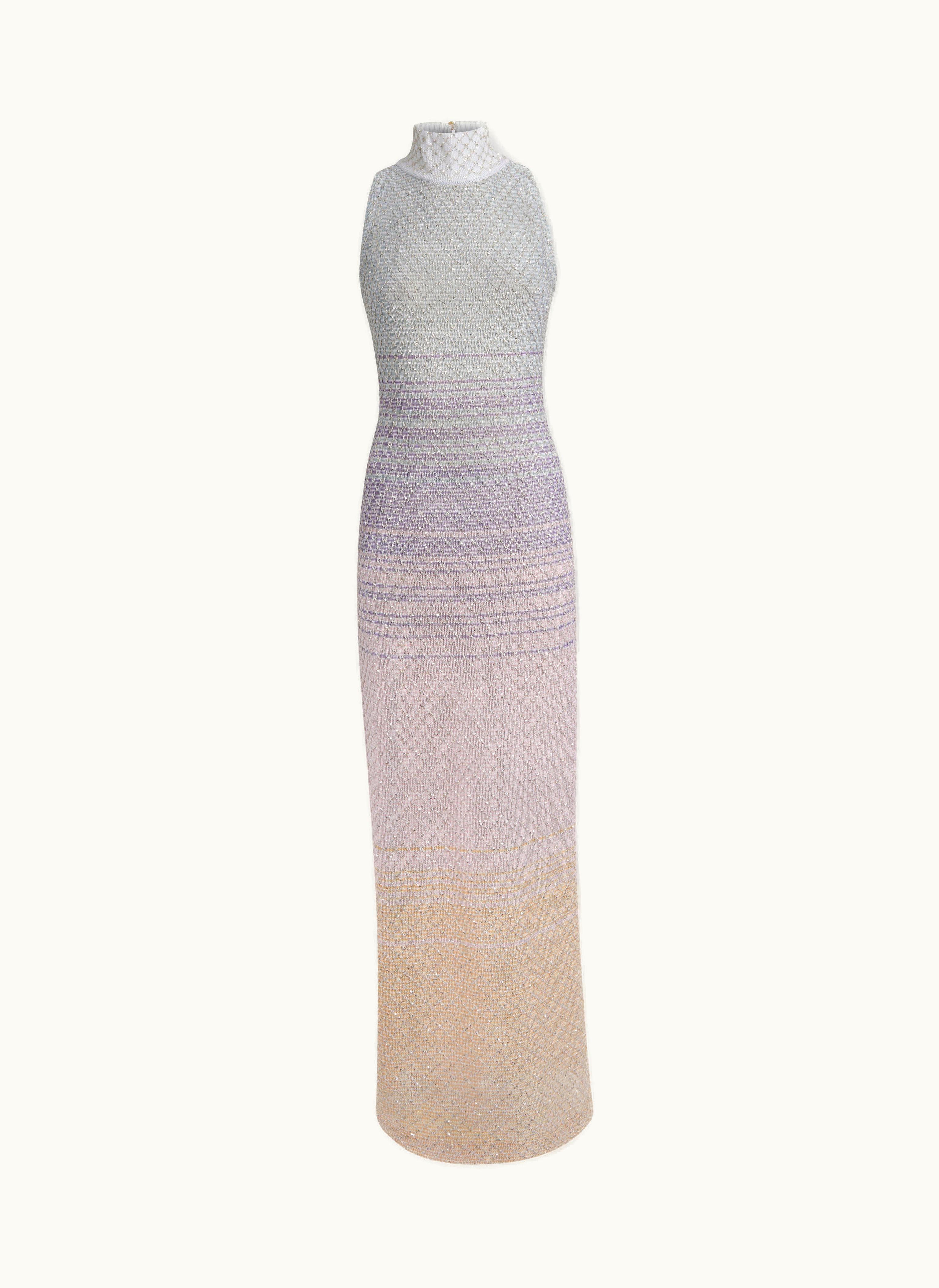 Missoni Missoni Long Dress With American Neckline In Viscose Mesh With Sequins Multicoloured