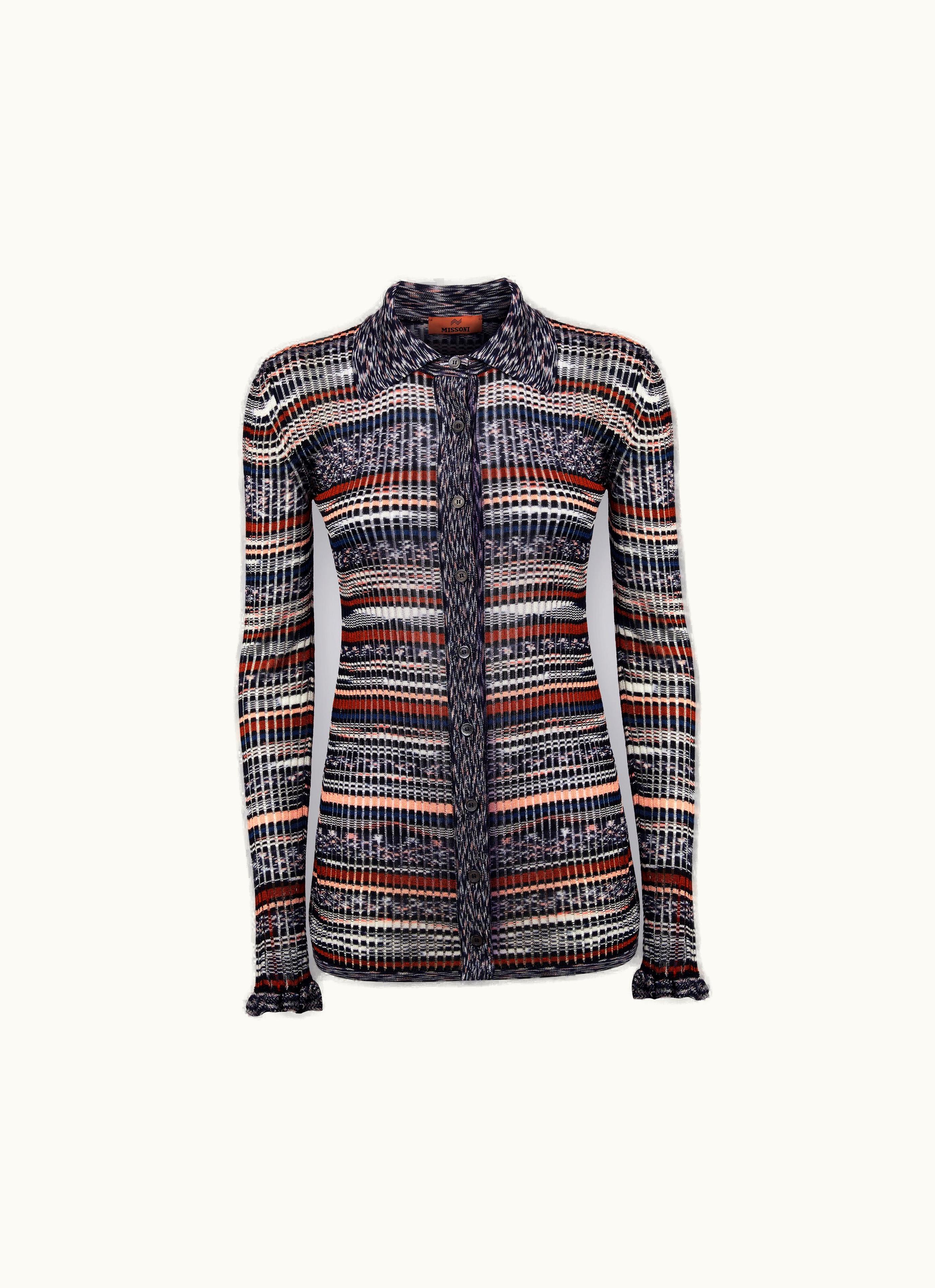 Missoni Missoni Shirt In Slub Ribbed Viscose Knit Multicoloured