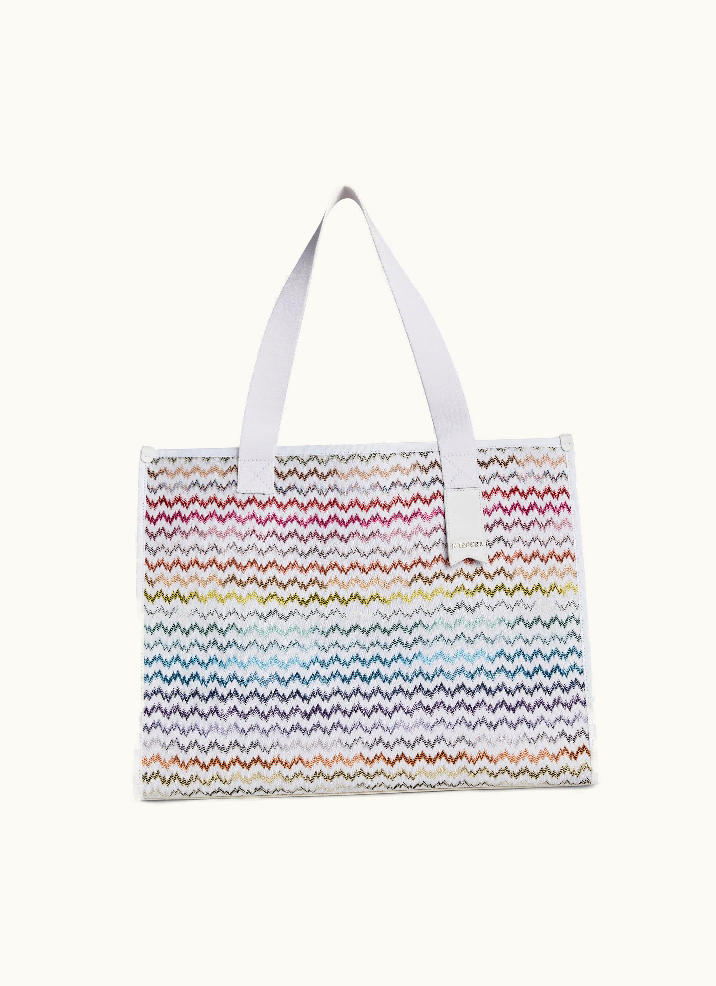 Missoni Missoni Multicoloured lace-effect Knitted Shopper With Logo Detail Multicoloured