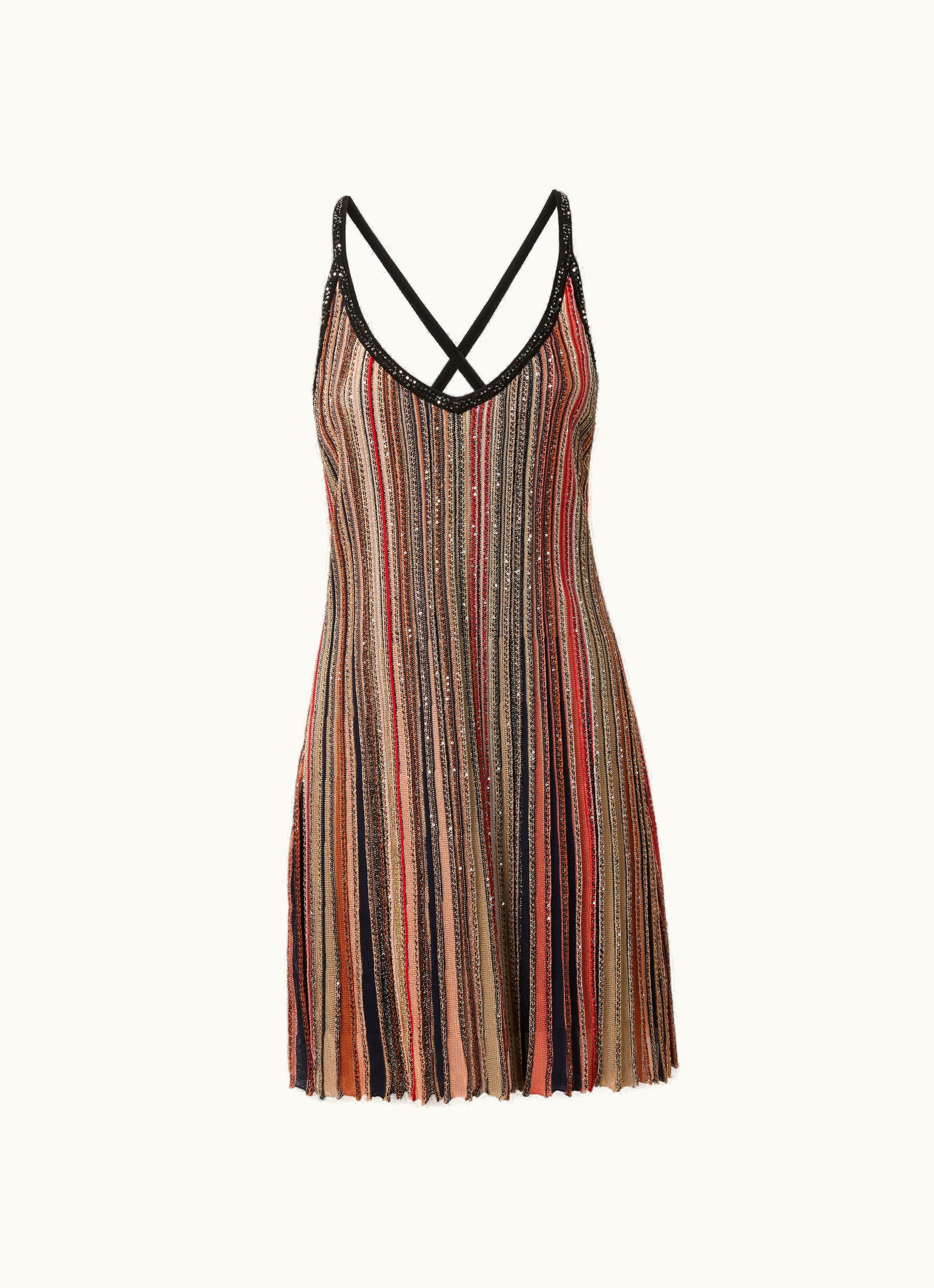 Missoni Missoni Minidress In Vertical Striped Knit With Sequins Multicoloured