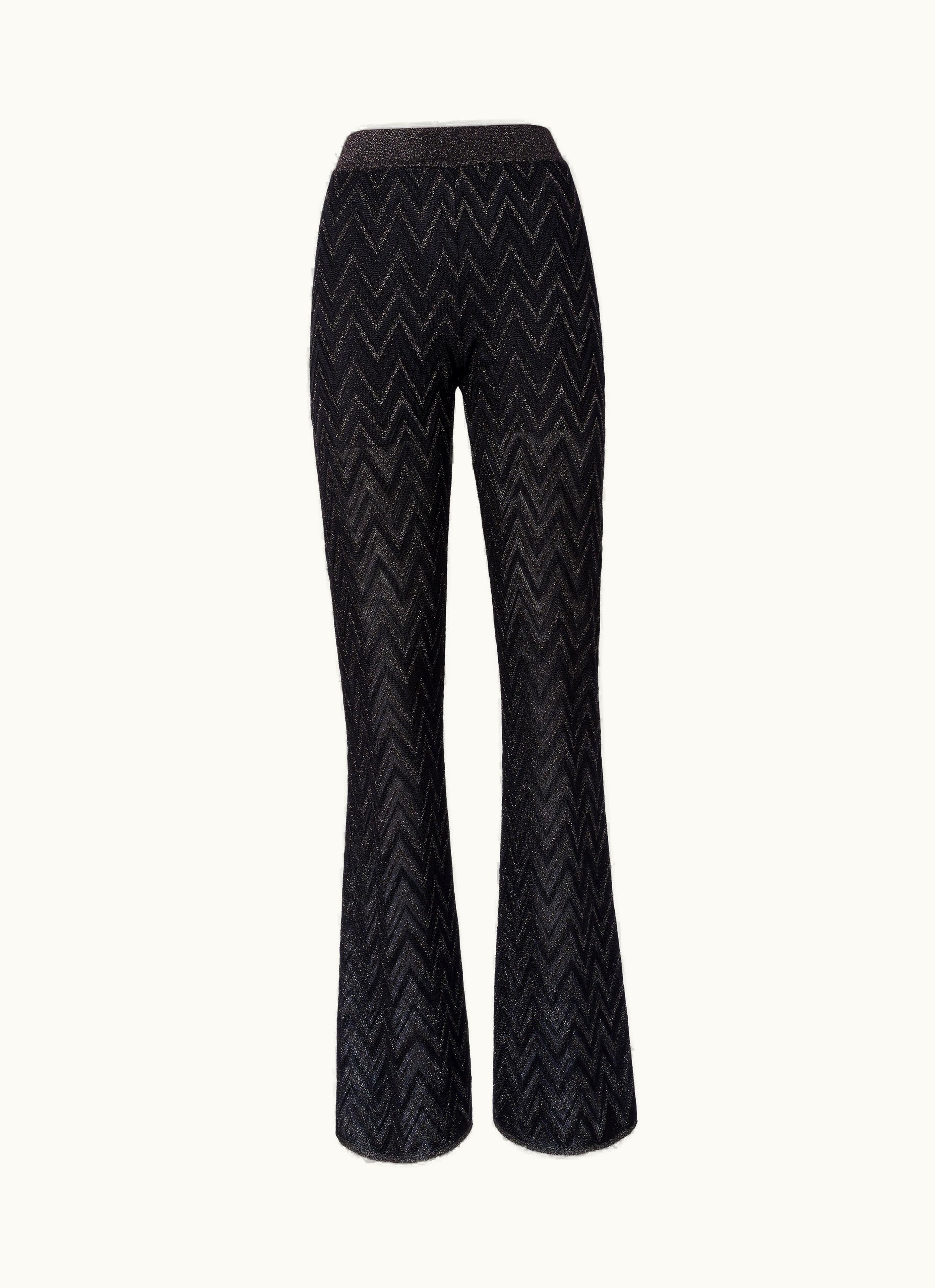 Missoni Missoni Trousers In Zigzag Viscose Knit With Lurex Black