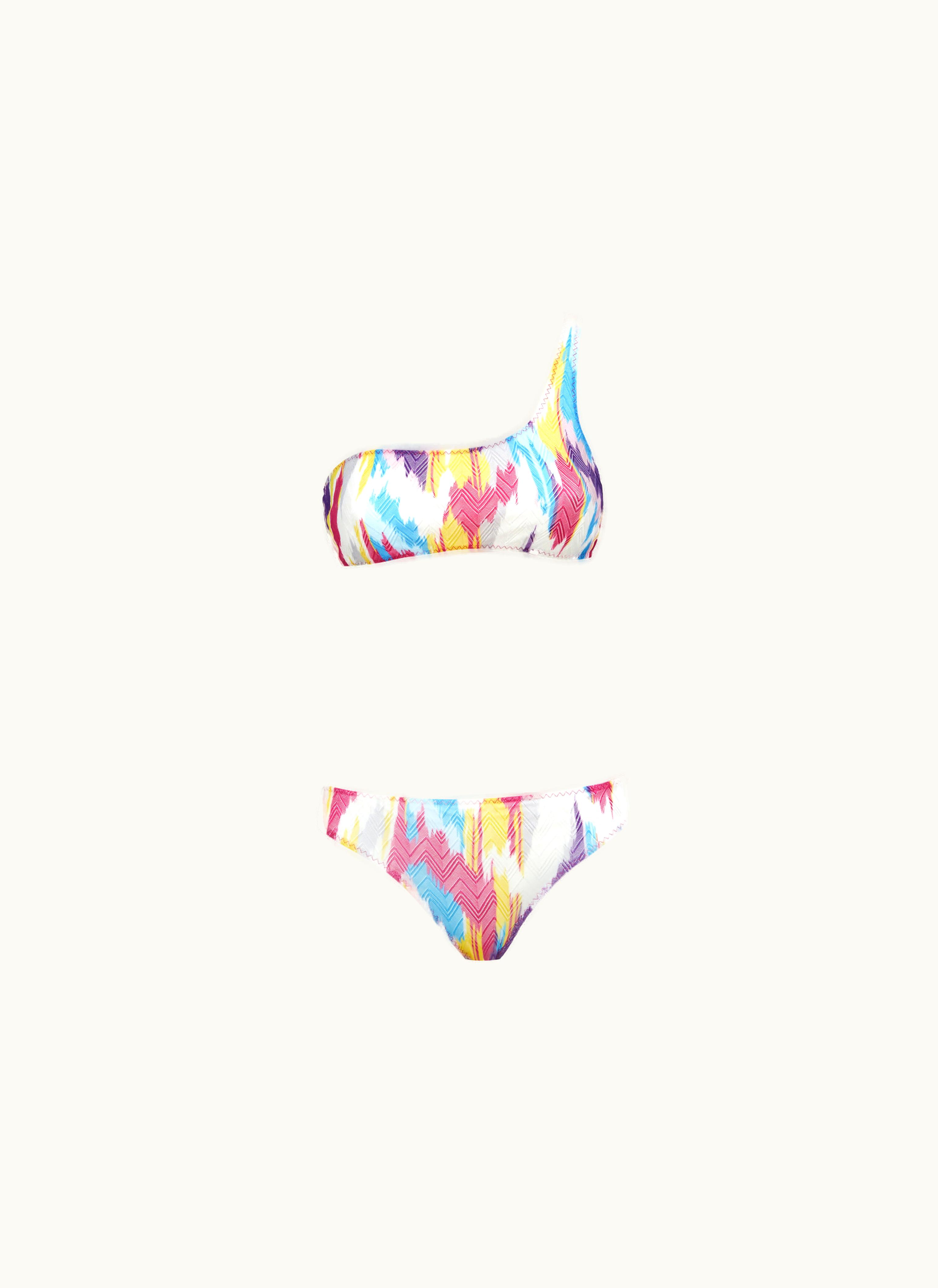Missoni Missoni One-shoulder Bikini With Slub Print Multicoloured