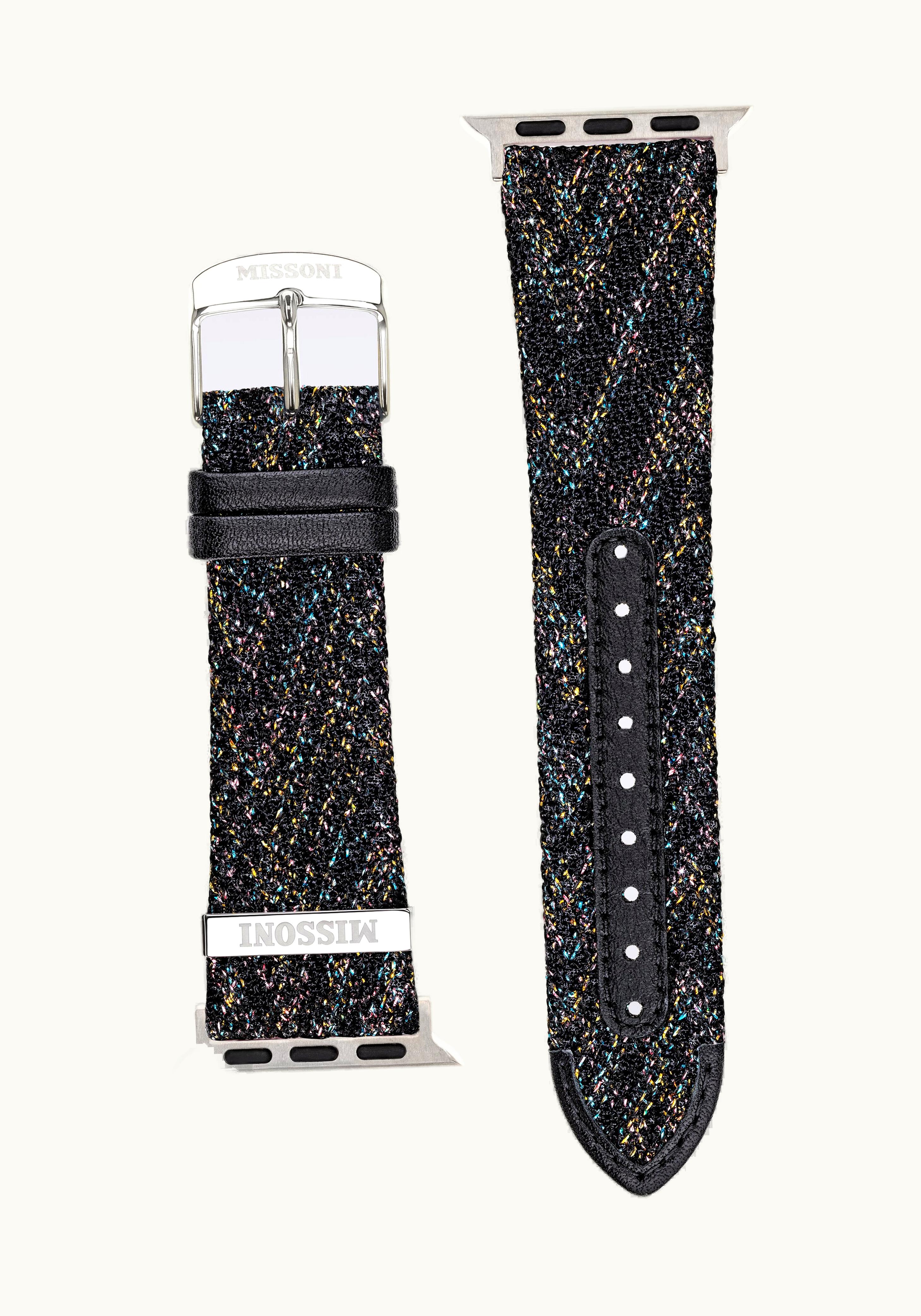 Missoni Missoni Fabric 22 MM Apple Watch Compatible Strap Black