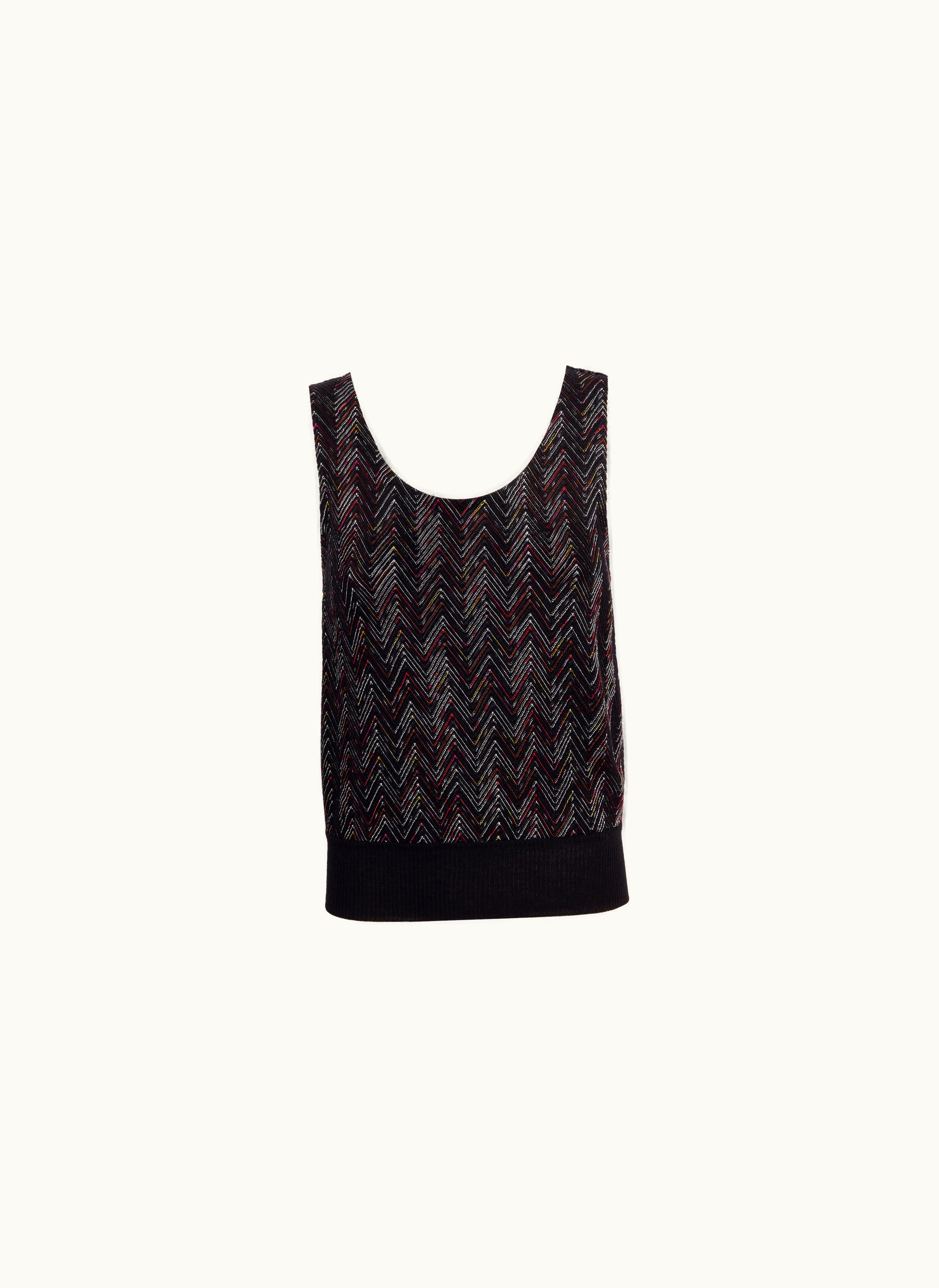 Missoni Missoni Tank Top In Zigzag Viscose Wool Knit Multicoloured