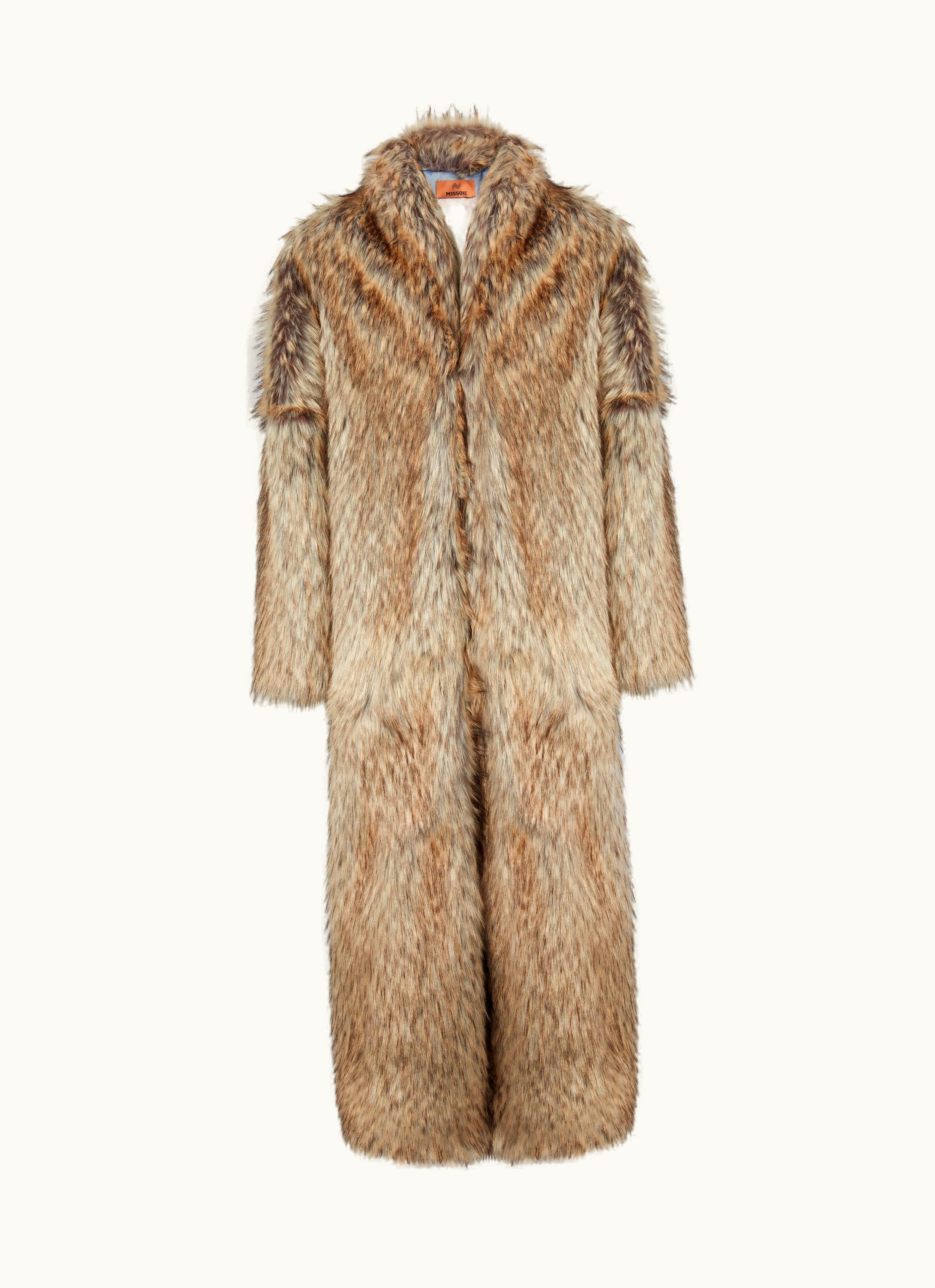 Missoni Missoni Long Faux Fur Coat Multicoloured