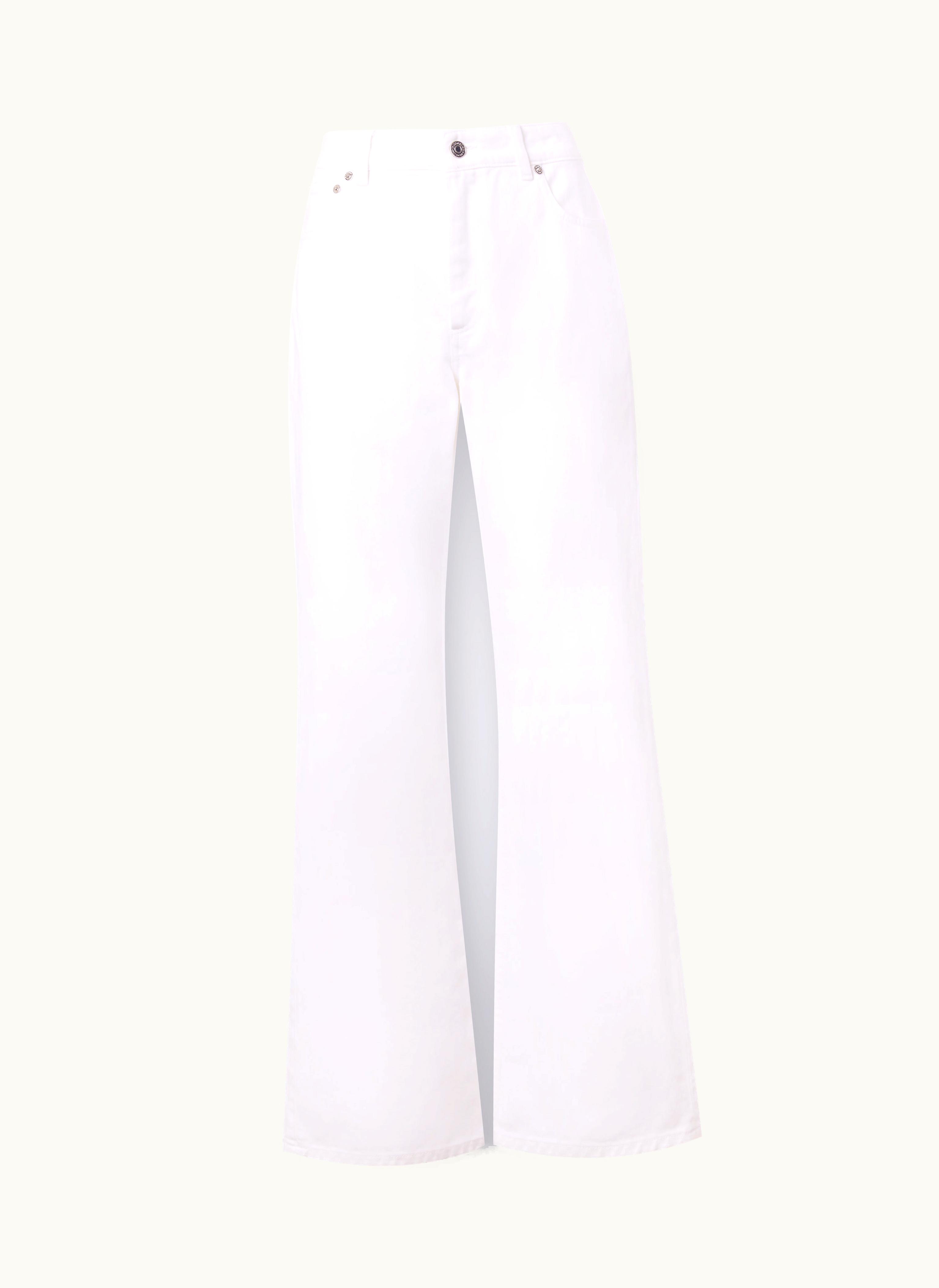 Missoni Missoni Five-pocket Palazzo Trousers With Zigzag Embroidery On The Back Pocket White