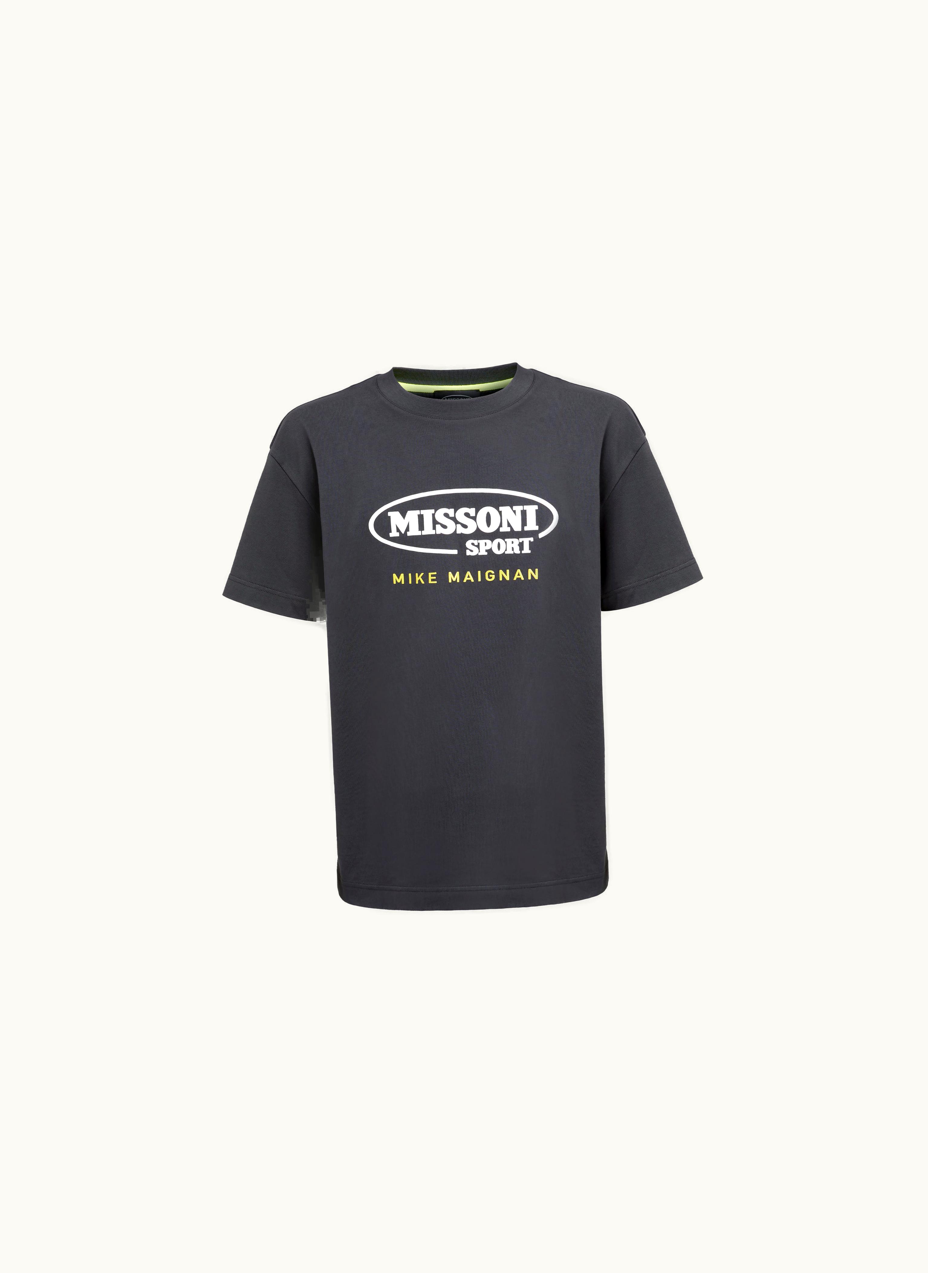 Missoni Missoni Crew-neck Cotton T-shirt With Logo In Collaboration With Mike Maignan White