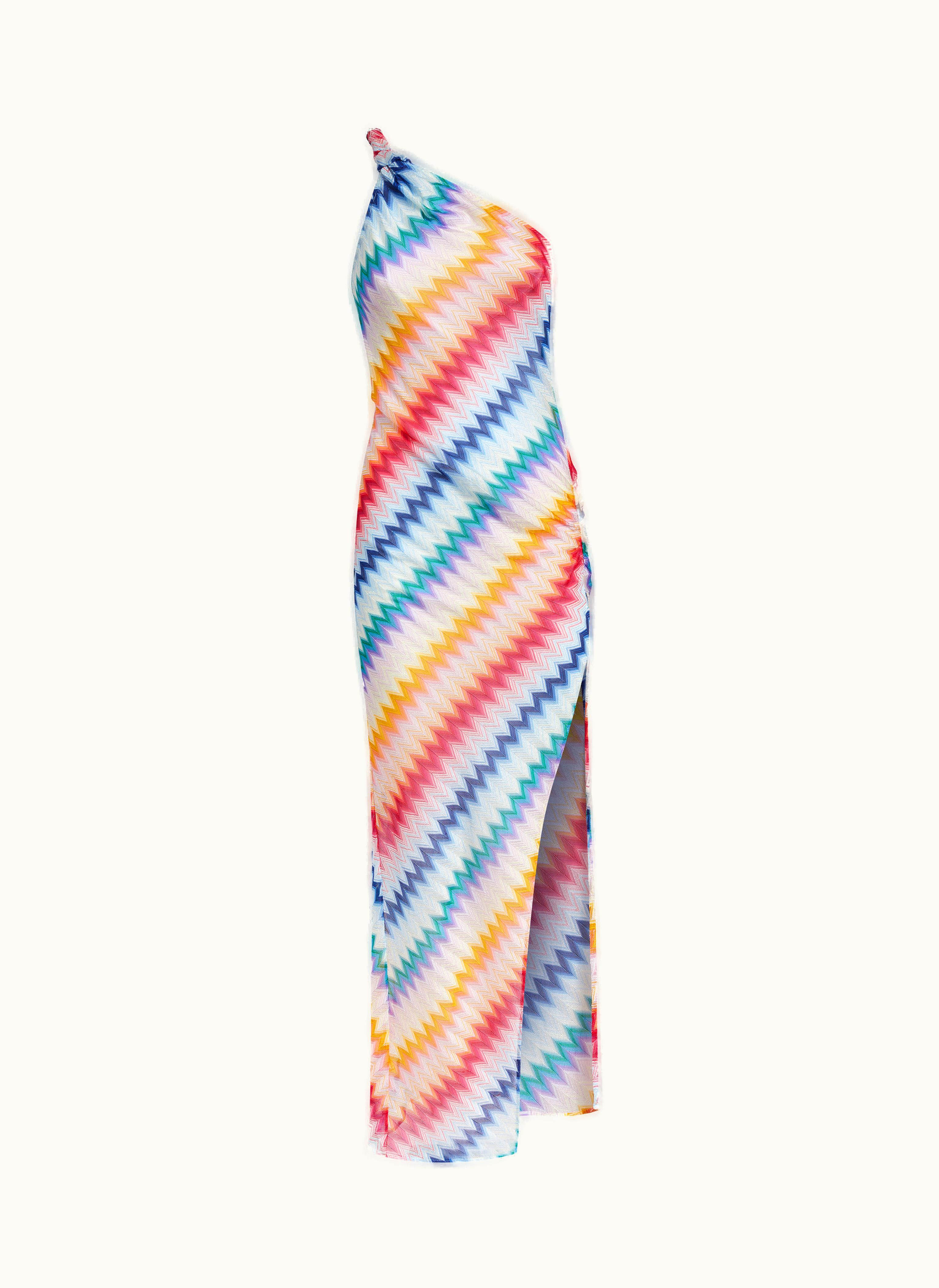Missoni Missoni Long one-shoulder Cover Up With Zigzag Print Multicoloured