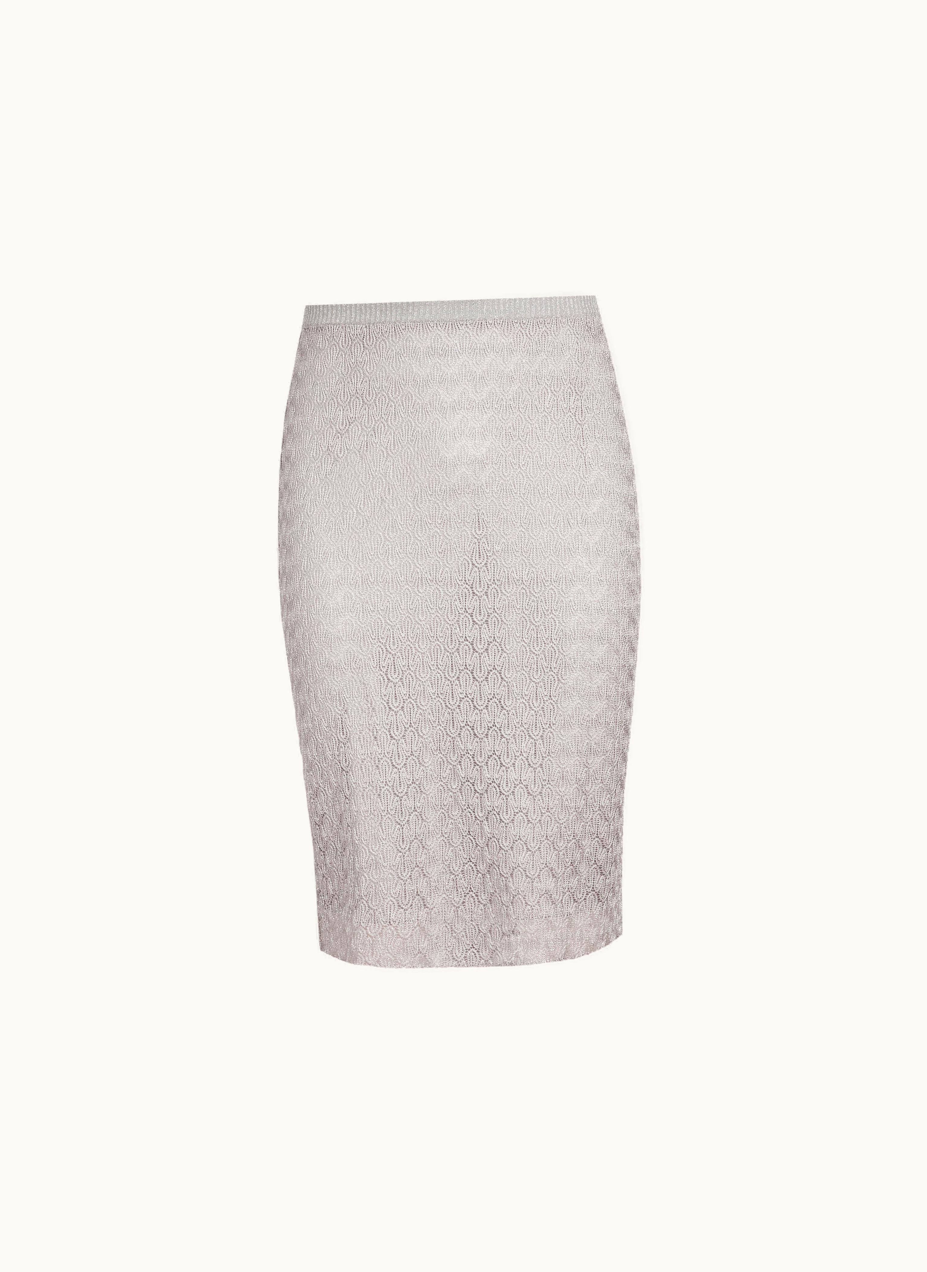 Missoni Missoni Raschel-worked Lace And Lamé Skirt Silver & Grey Lamé