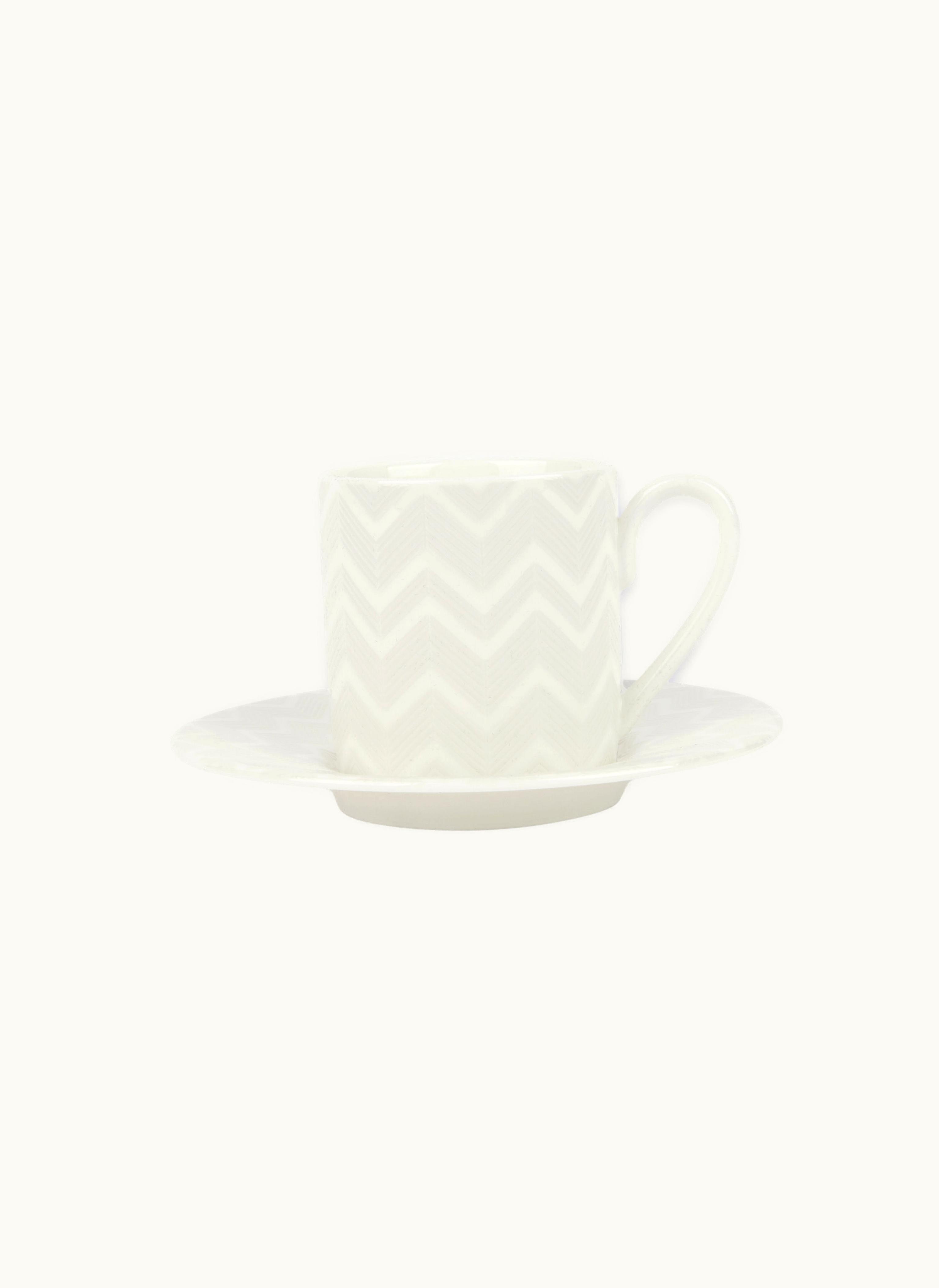 Missoni Missoni Zigzag White Set Of 2 Coffee Cups & Saucers White