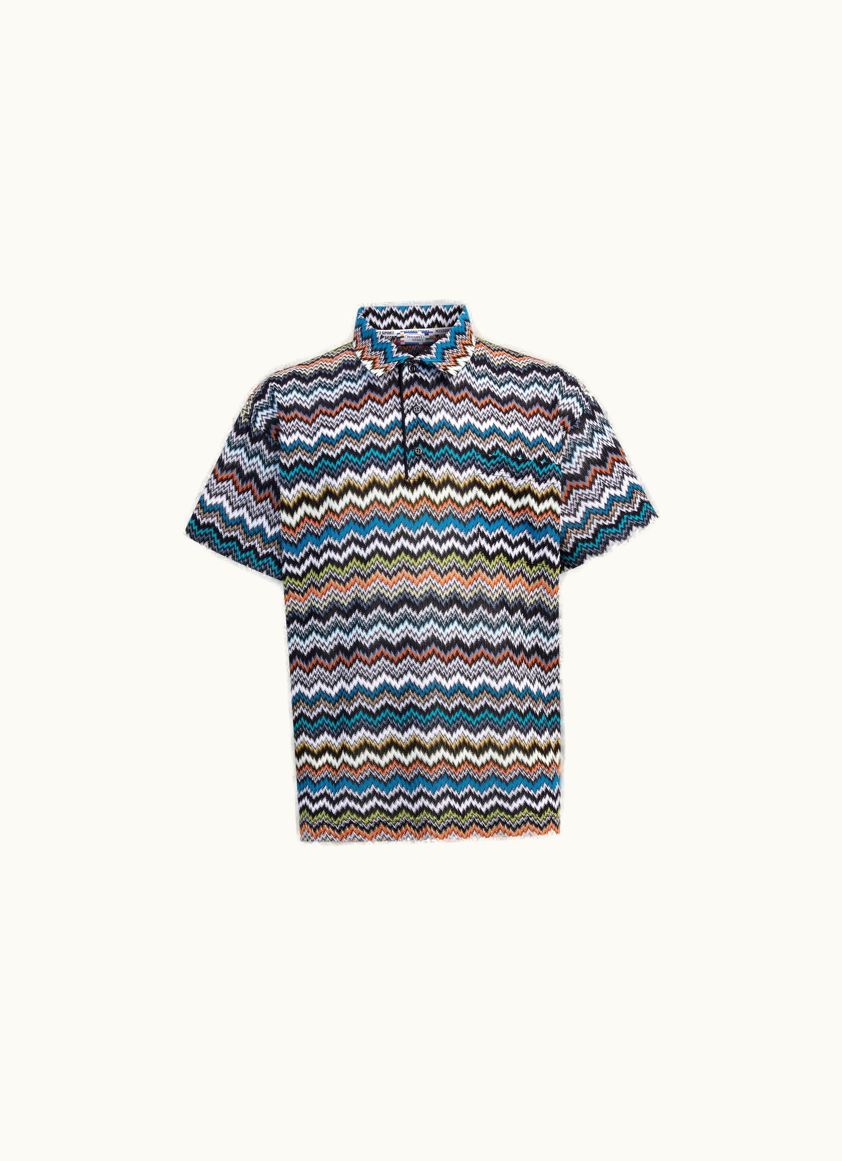 Missoni Missoni Polo Shirt In Zigzag Cotton And Viscose Knit Multicoloured