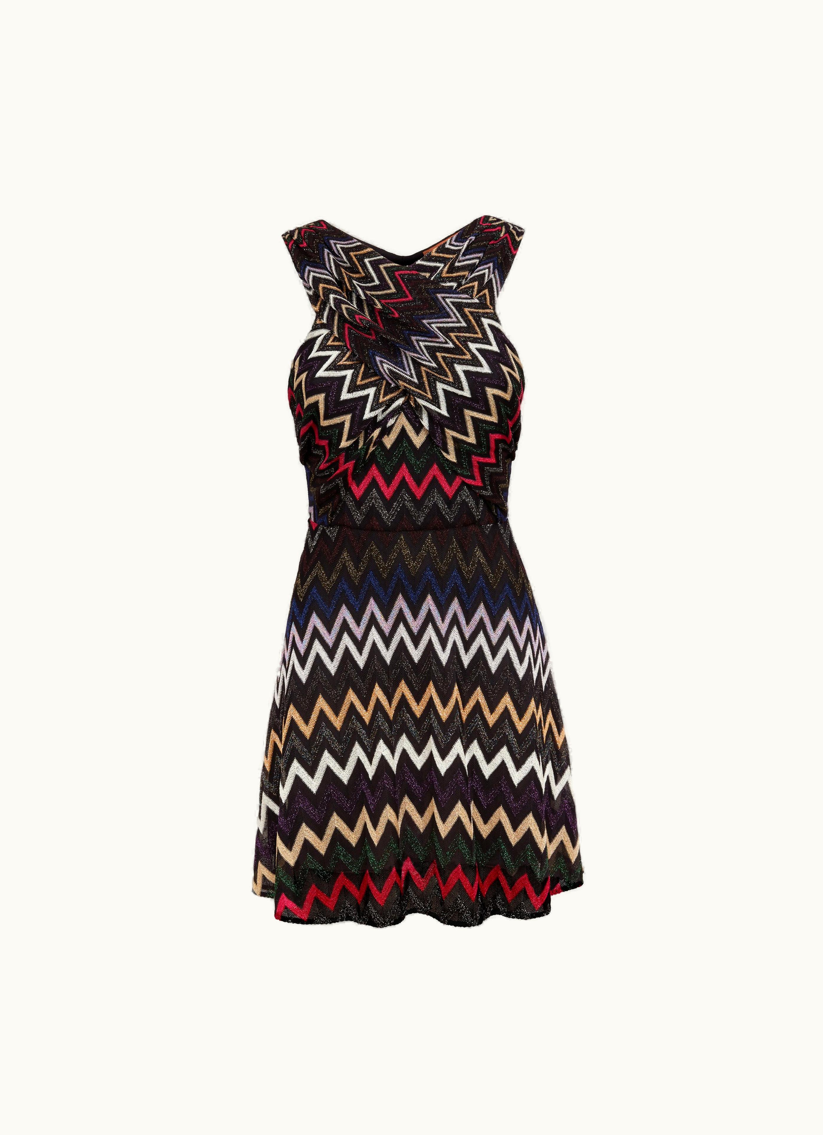 Missoni Missoni Zigzag Patterned Mini Dress With Crossover Neckline Multicoloured