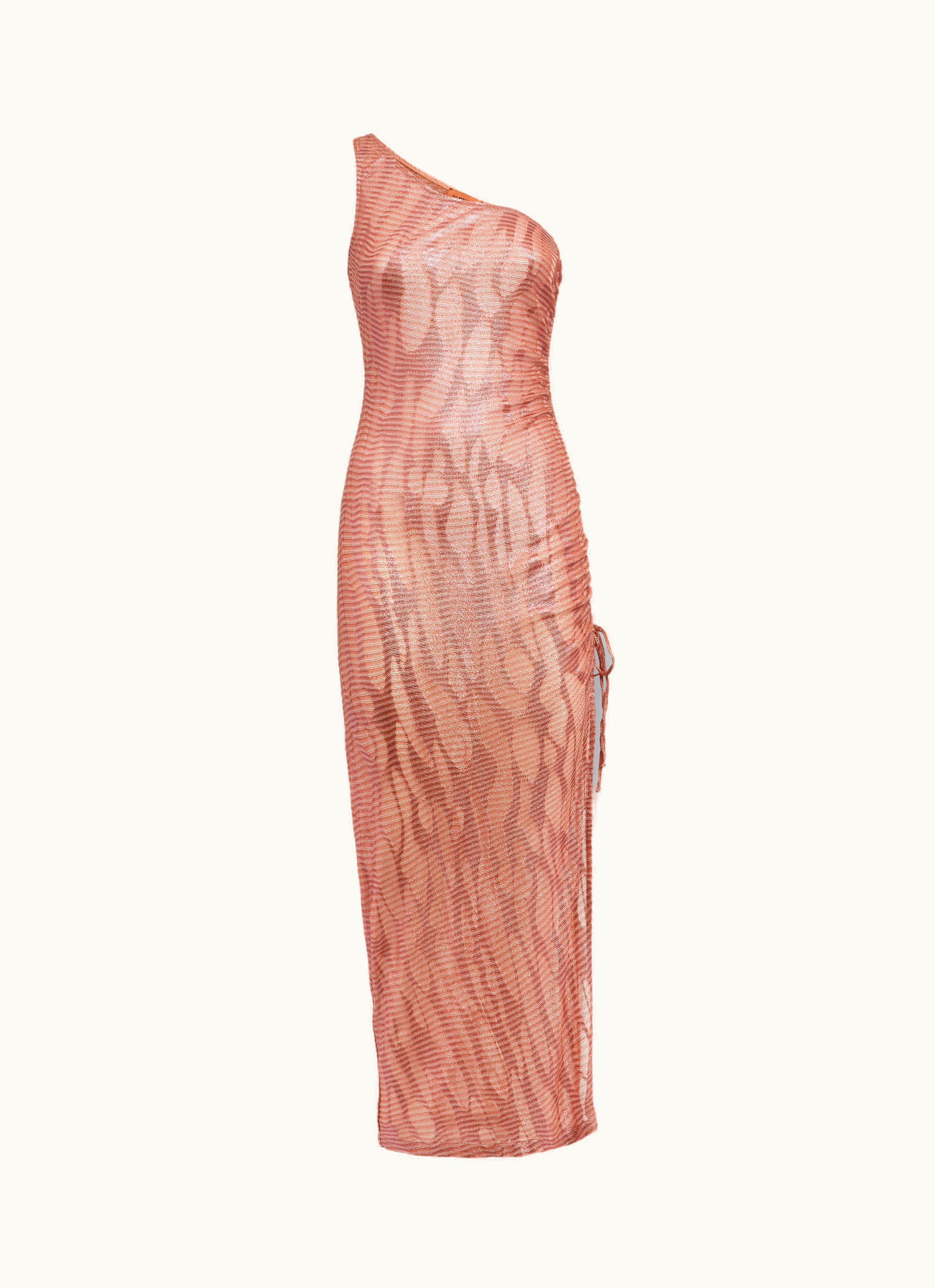 Missoni Missoni Long one-shoulder Cover Up In Jacquard Viscose Knit Pink