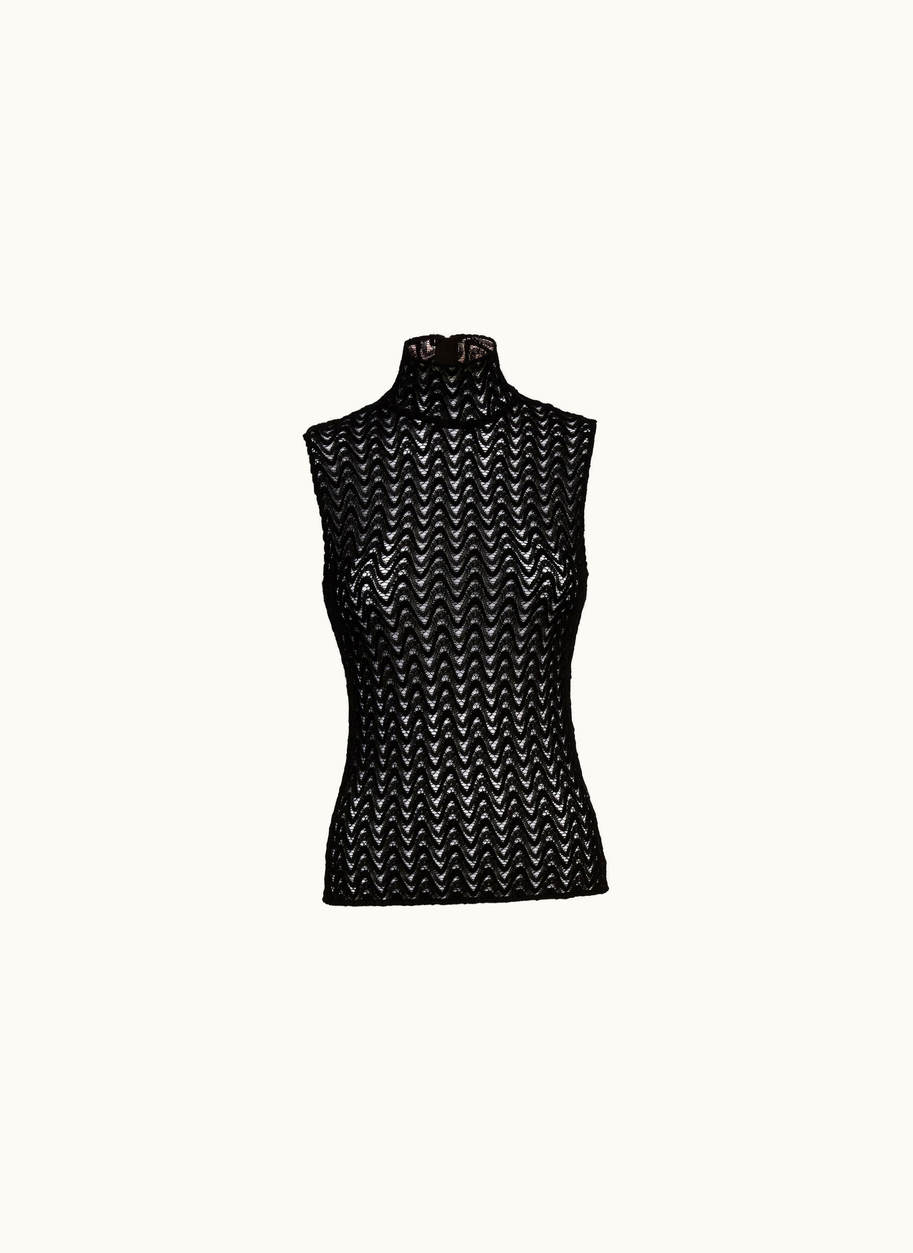 Missoni Missoni Raschel Knit Wool And Viscose Sleeveless Top Black