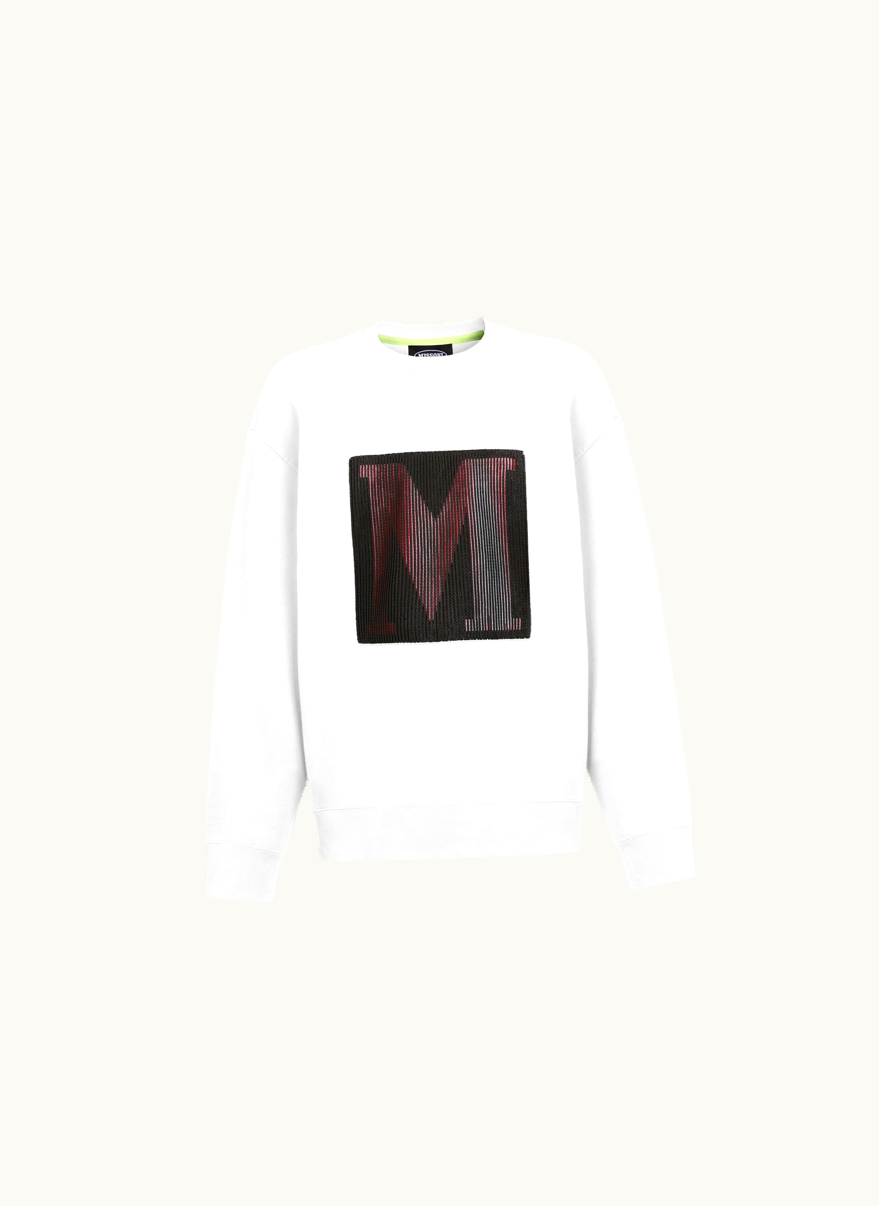 Missoni Missoni Cotton crew-neck Sweatshirt With Macro Logo In Collaboration With Mike Maignan White
