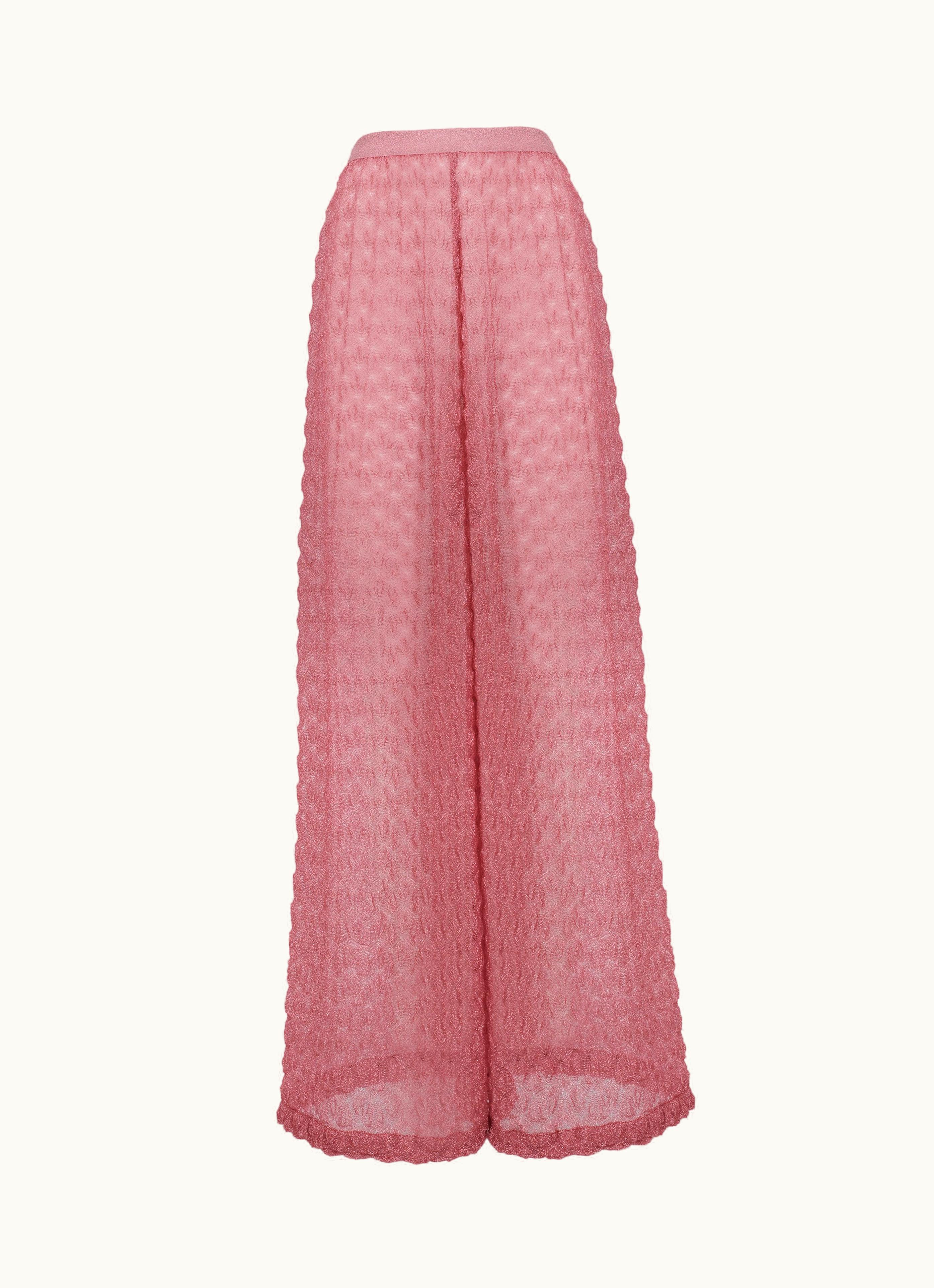 Missoni Missoni Viscose Blend Palazzo Trousers With Lamé Pink Lamé