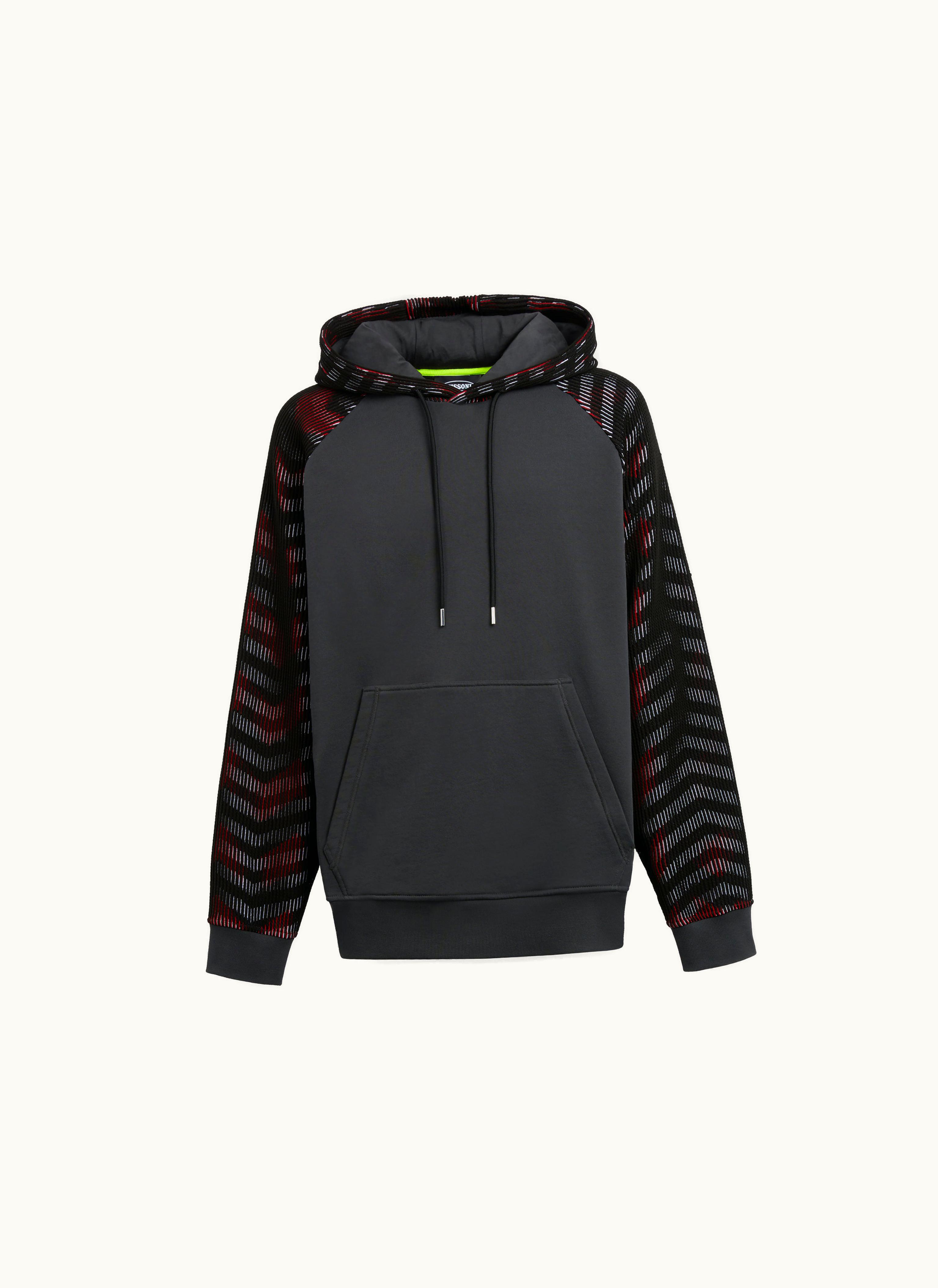 Missoni Missoni Hoodie With Knitted Inserts In Collaboration With Mike Maignan Grey