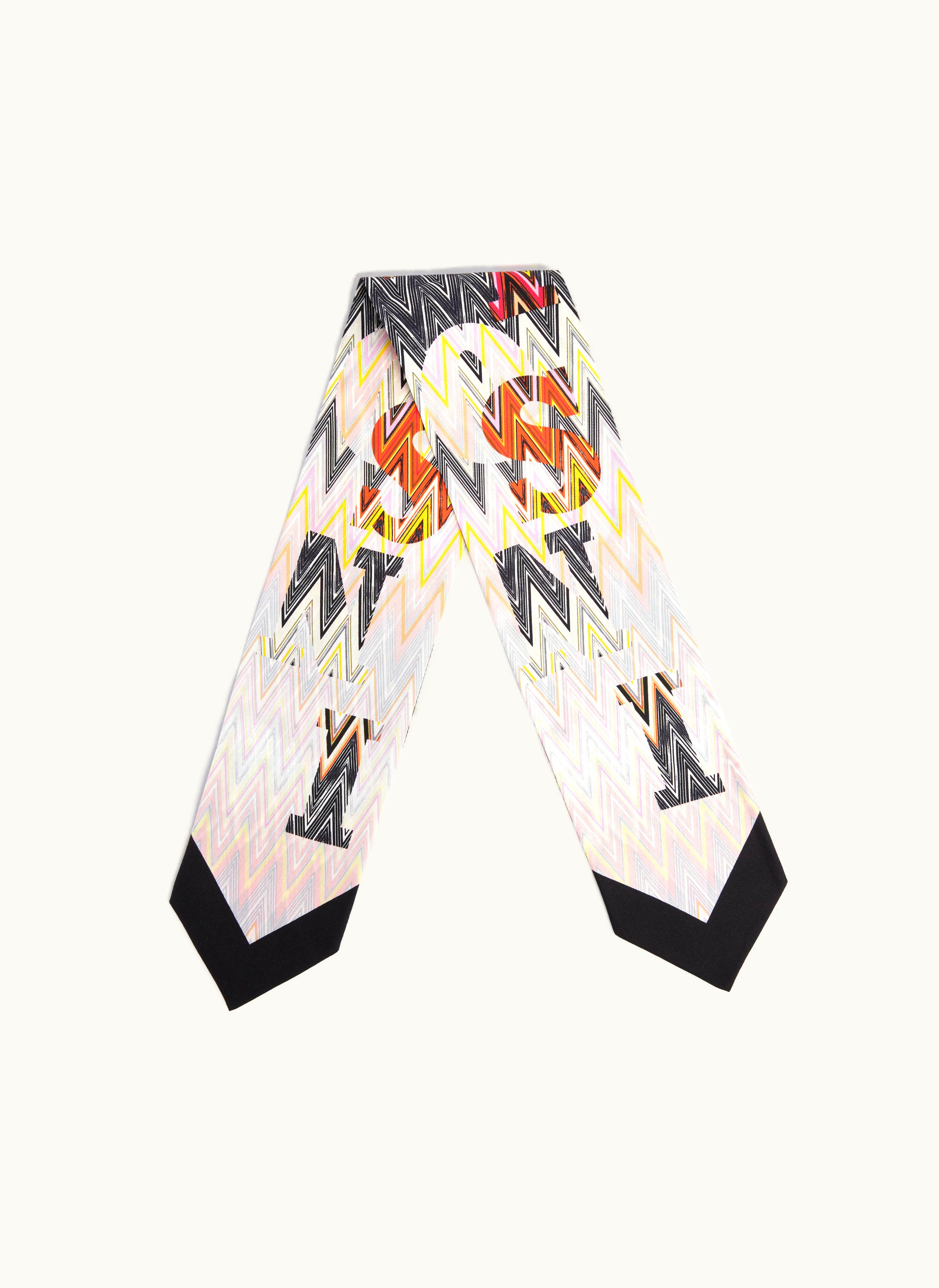 Missoni Missoni Silk Chevron Scarf With Logo Lettering Multicoloured Multicoloured