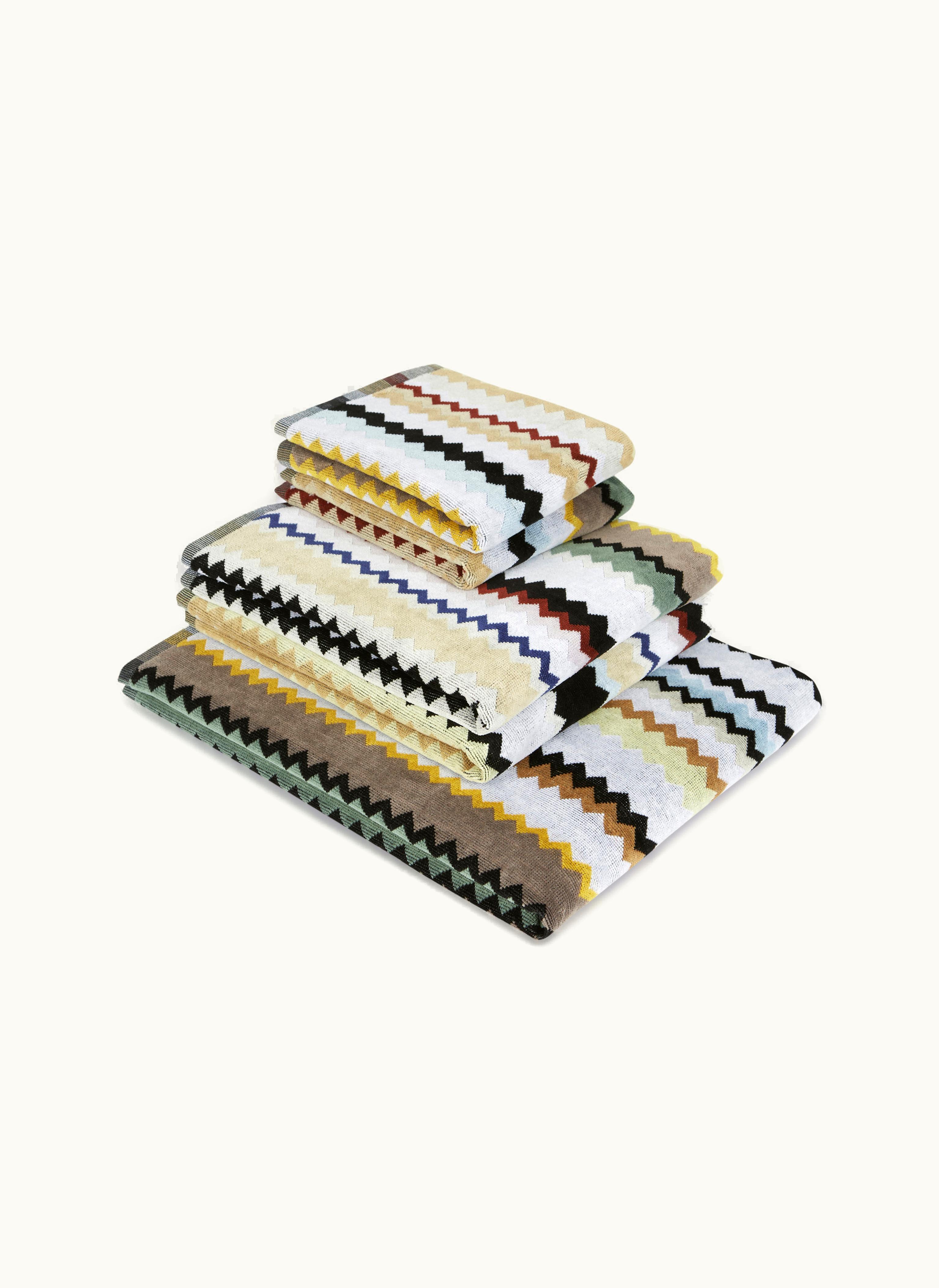 Missoni Missoni 5-piece Curt Bath Towel Set In Chevron Cotton Terry Black