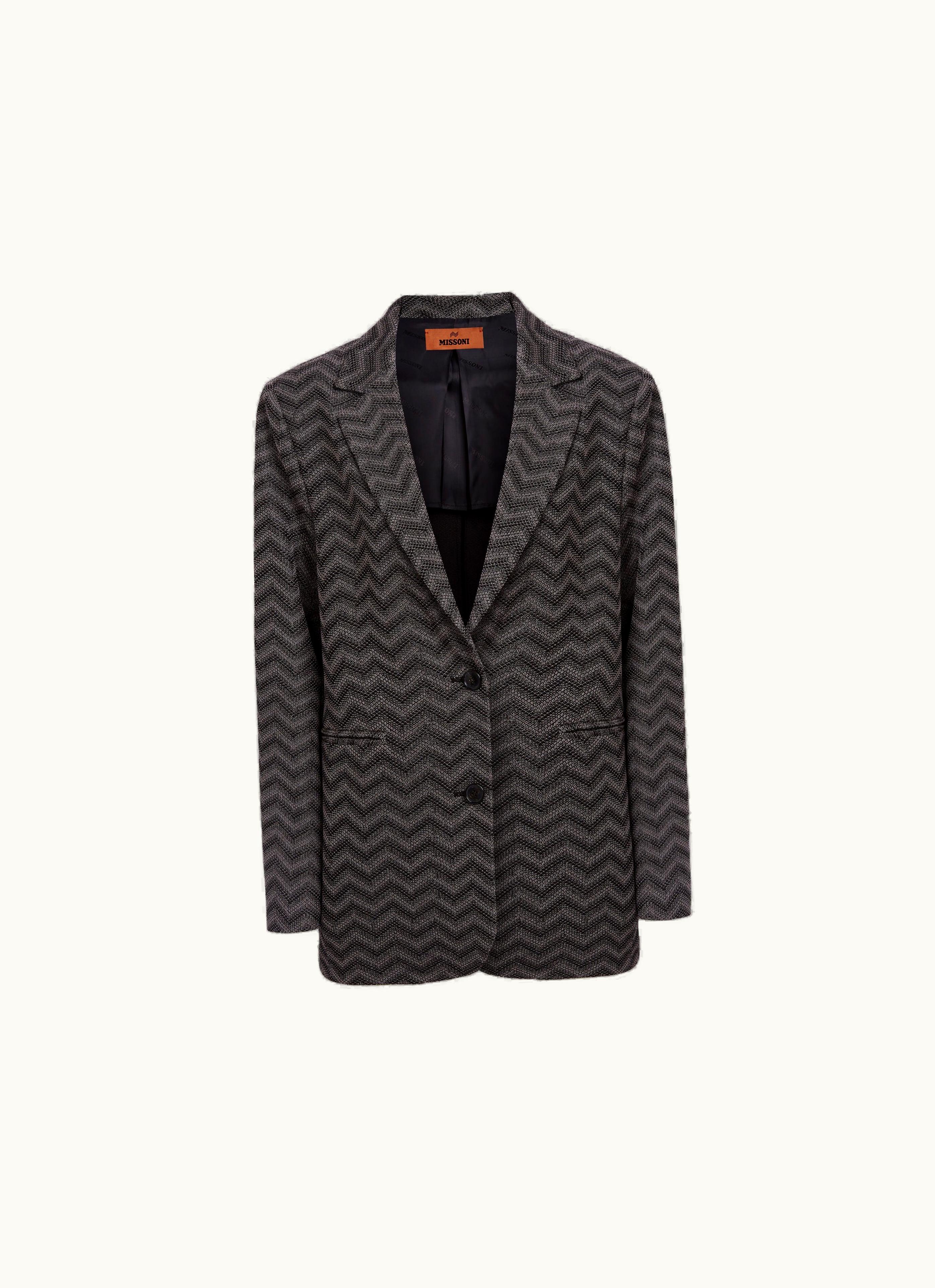 Missoni Missoni Cotton Chevron single-breasted Blazer Beige