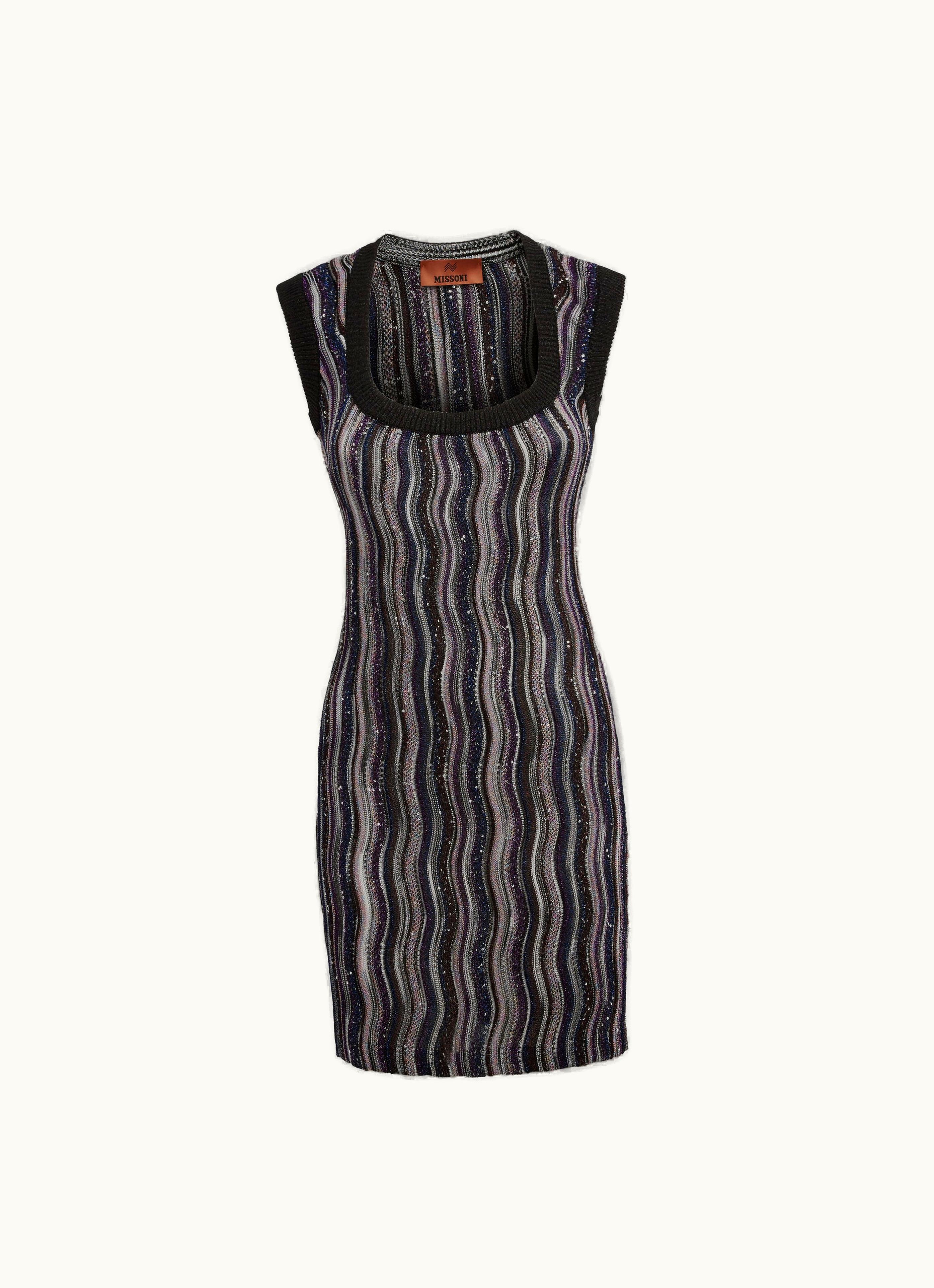 Missoni Missoni Short Dress With Square Neckline And Sequins Multicoloured Multicoloured