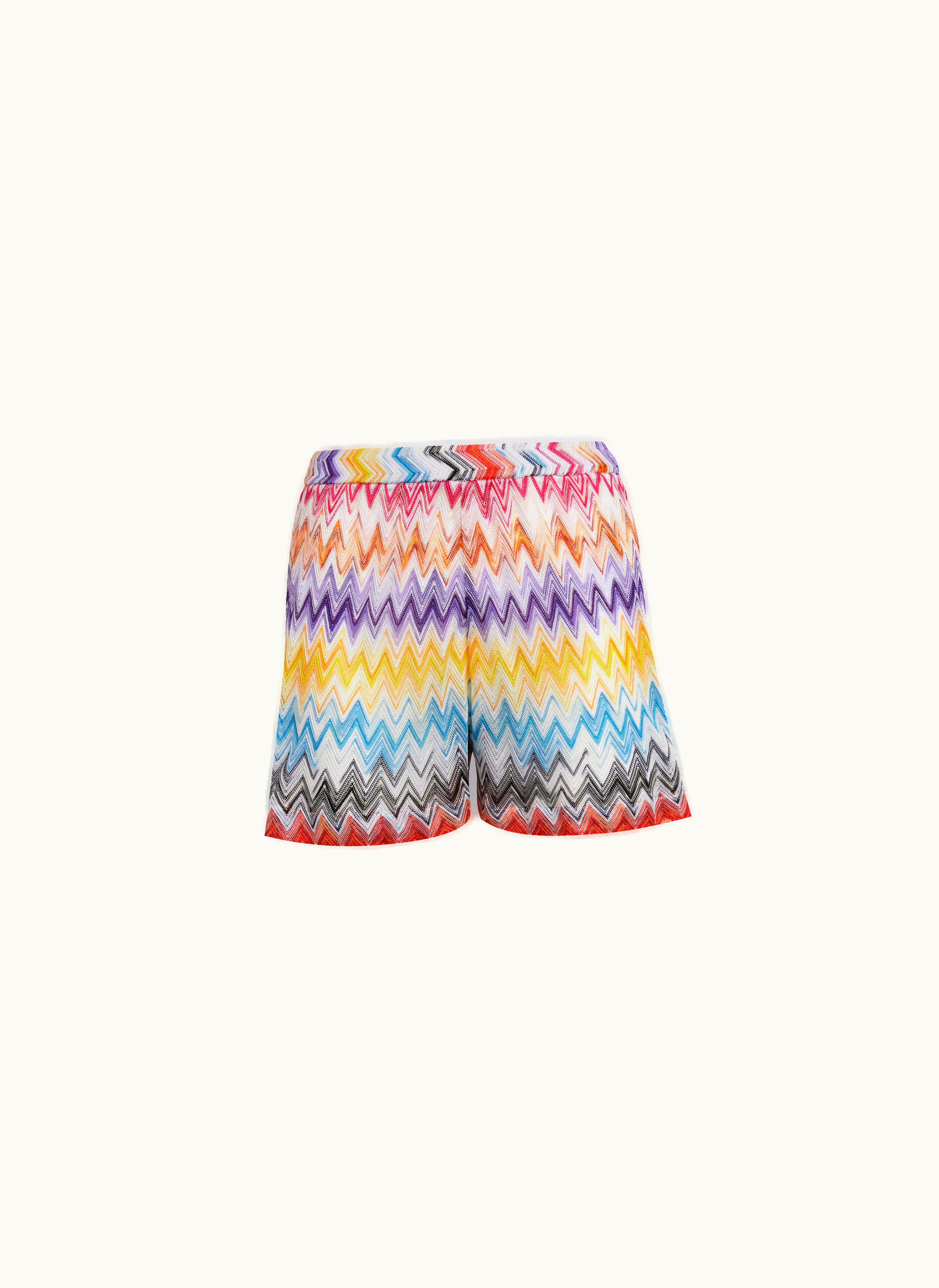 Missoni Missoni Viscose Shorts With Multicoloured Slub Zigzag Pattern Multicoloured