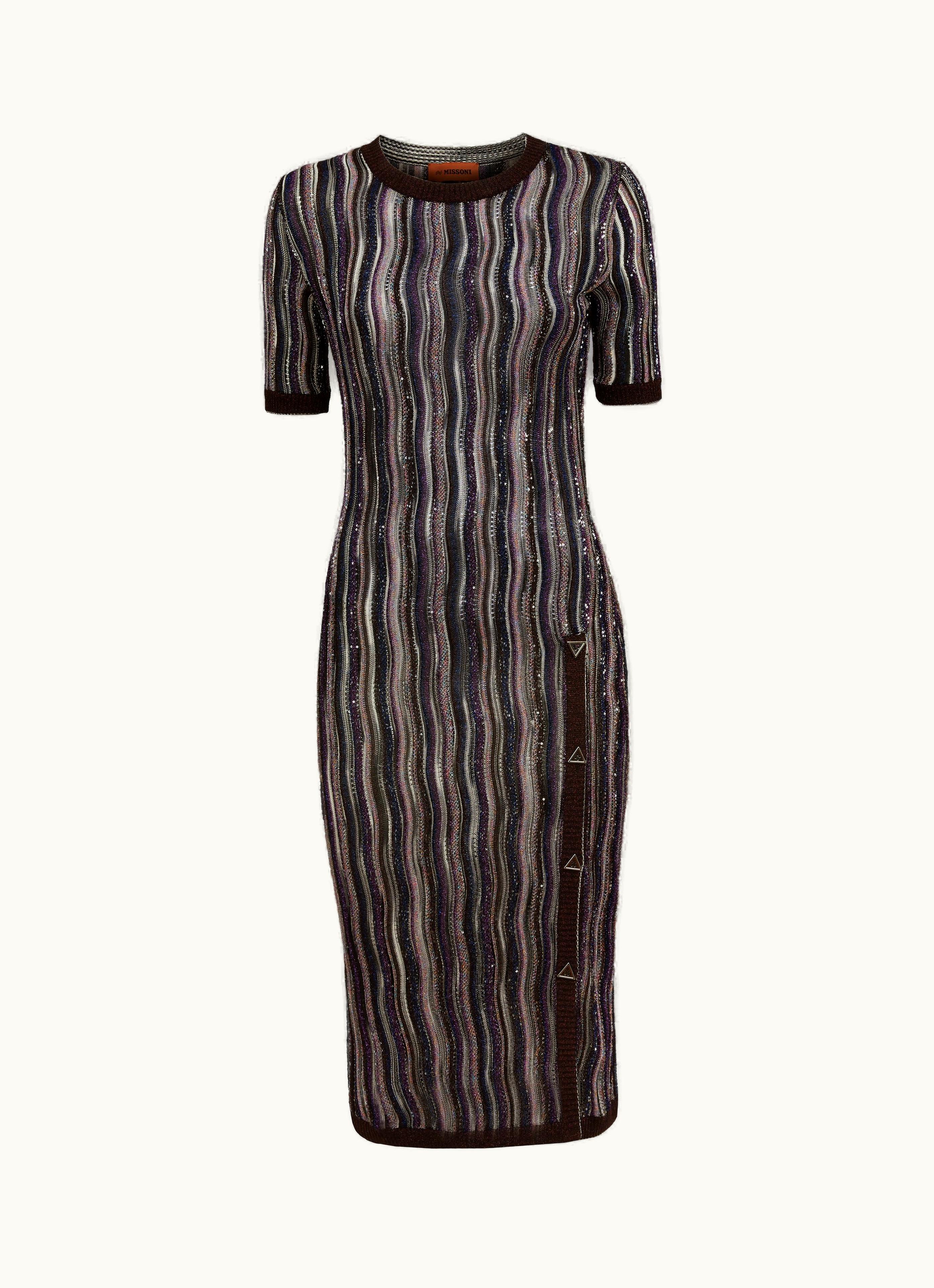 Missoni Missoni Vertical Striped Dress With Sequins Multicoloured