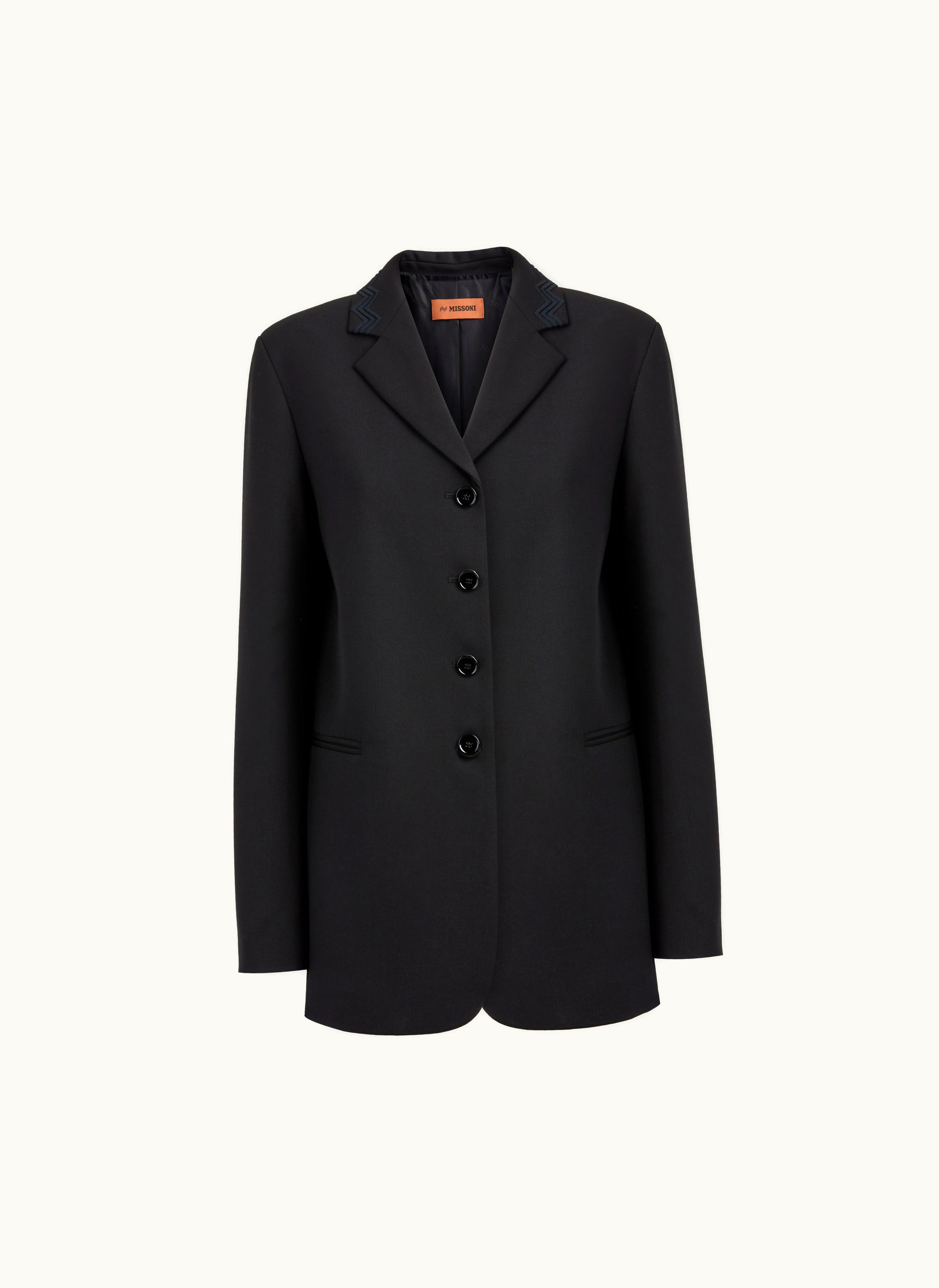 Missoni Missoni Wool Blazer With Zigzag Embroidery Black