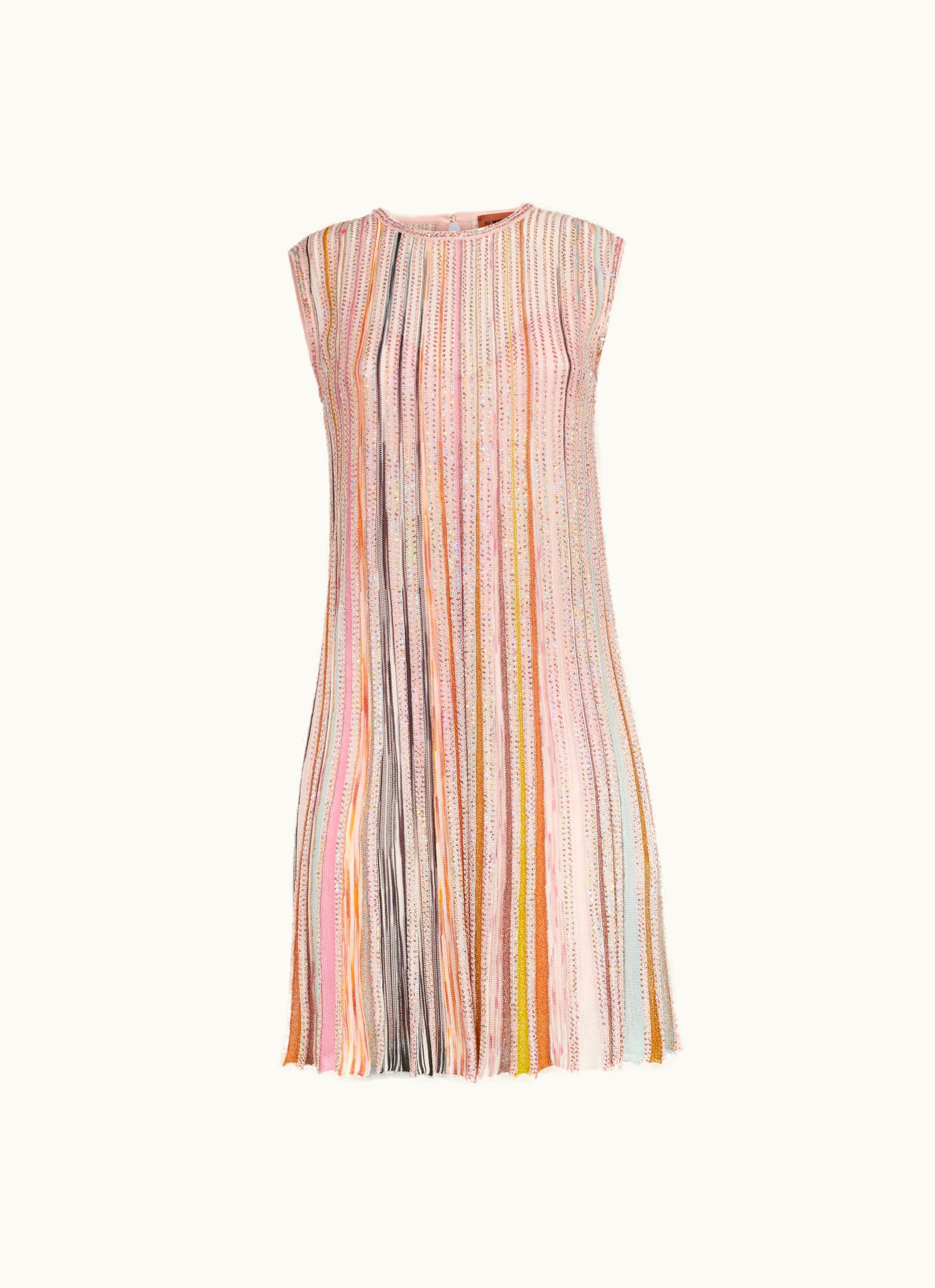 Missoni Missoni Pleated Sleeveless mini-dress With Sequins White & Multicoloured
