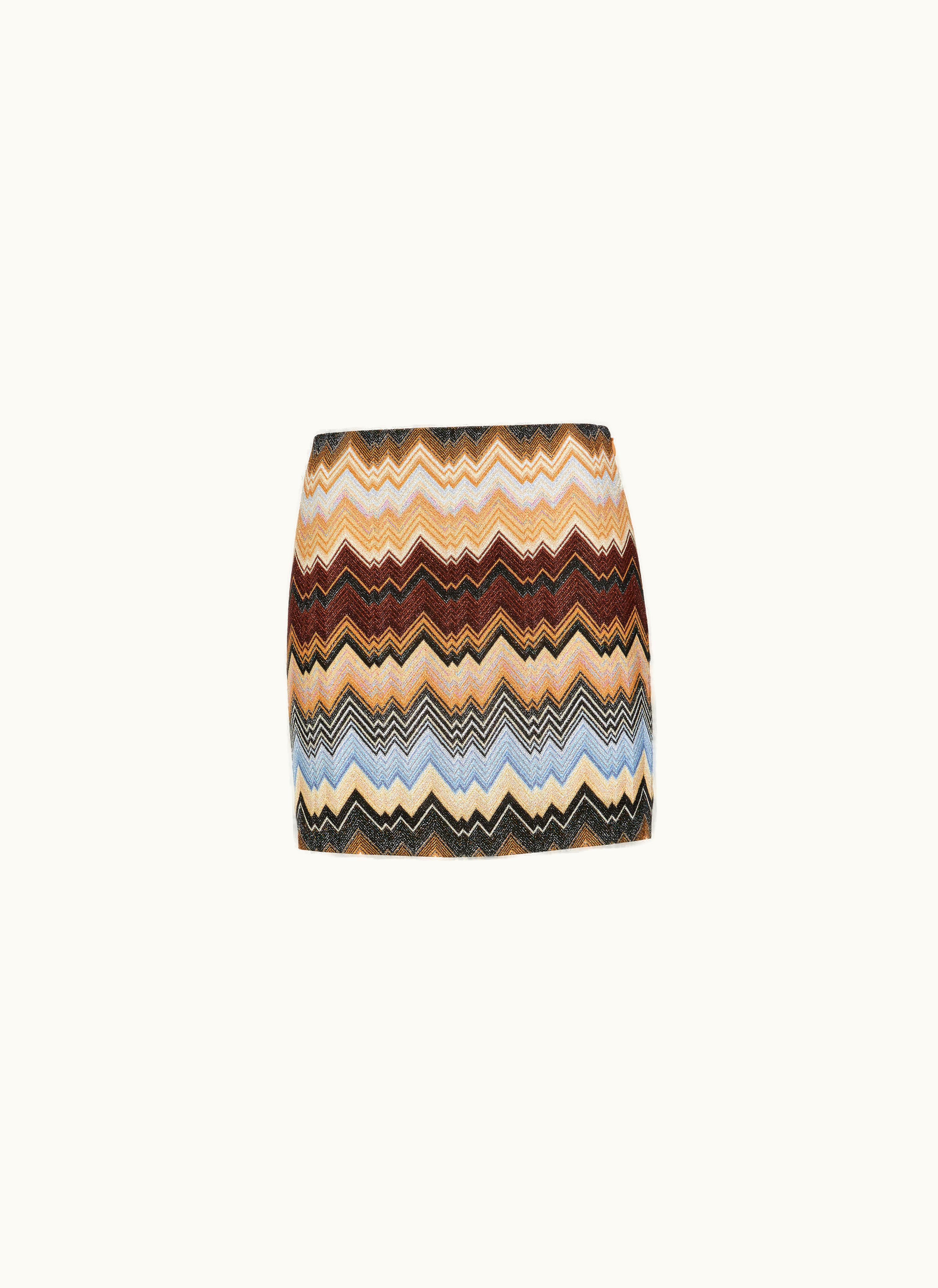 Missoni Missoni Lamé Viscose Miniskirt With Chevron Pattern Multicoloured