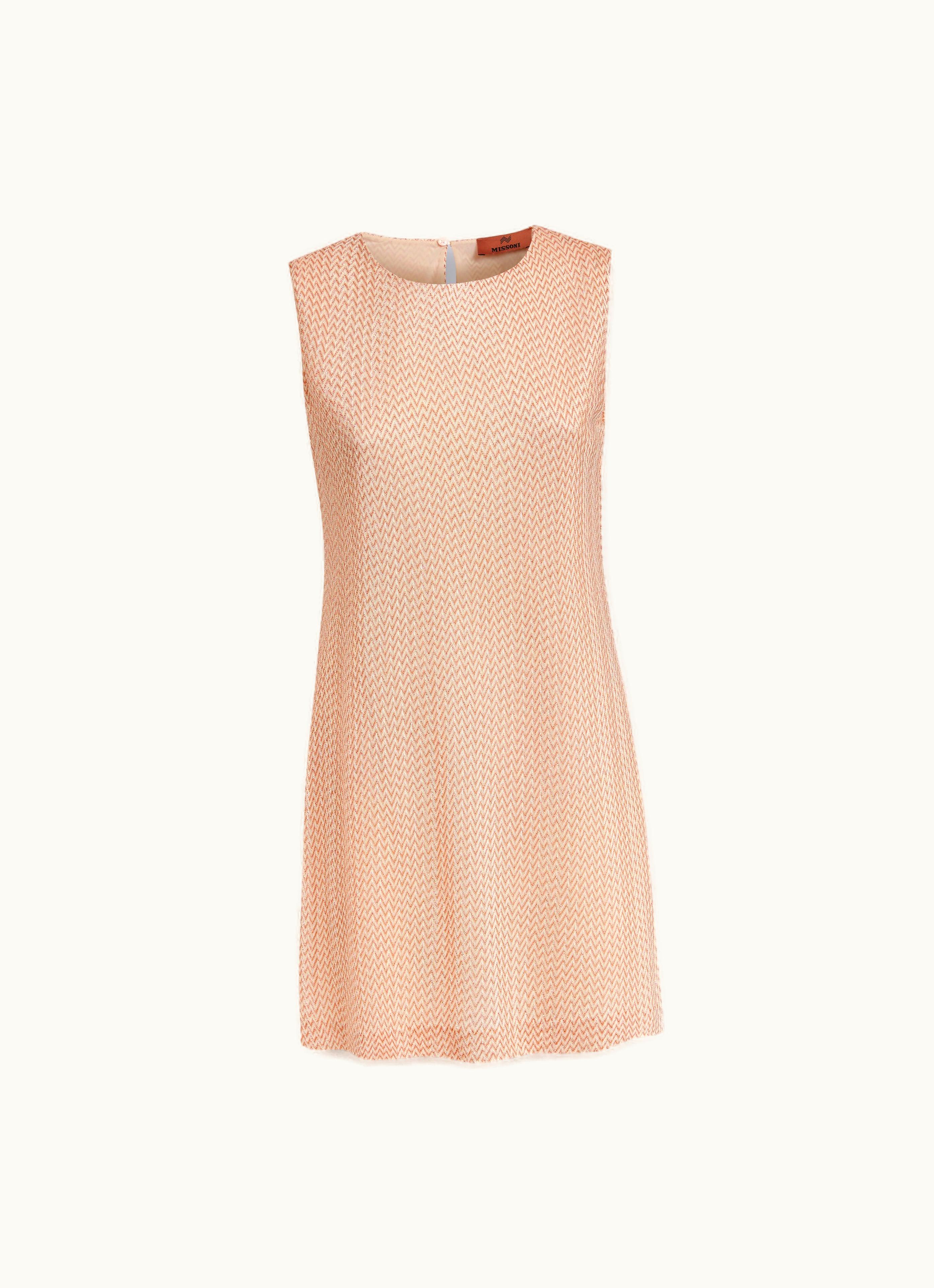 Missoni Missoni Sleeveless Minidress In Lamé Viscose Beige