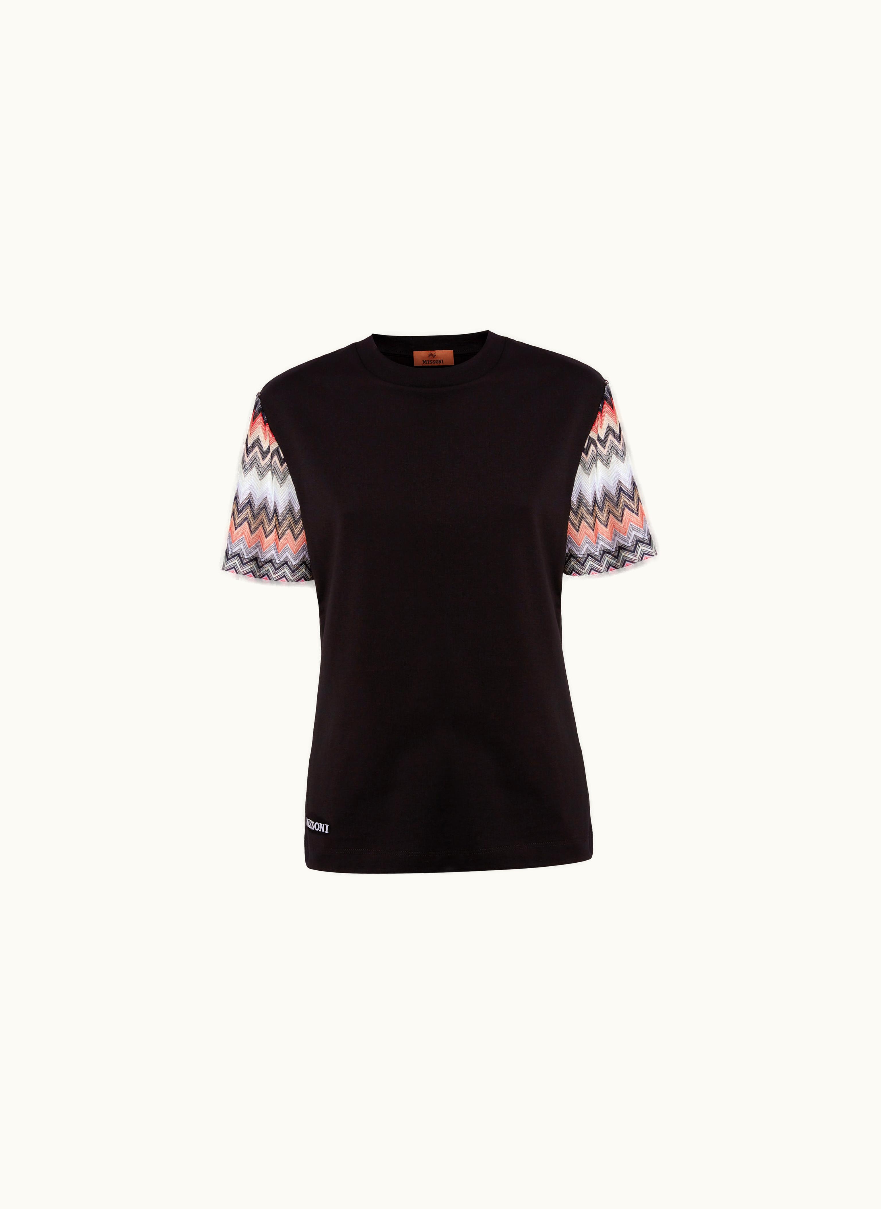 Missoni Missoni Crew-neck T-shirt In Cotton With Zigzag Inserts Multicoloured Multicoloured