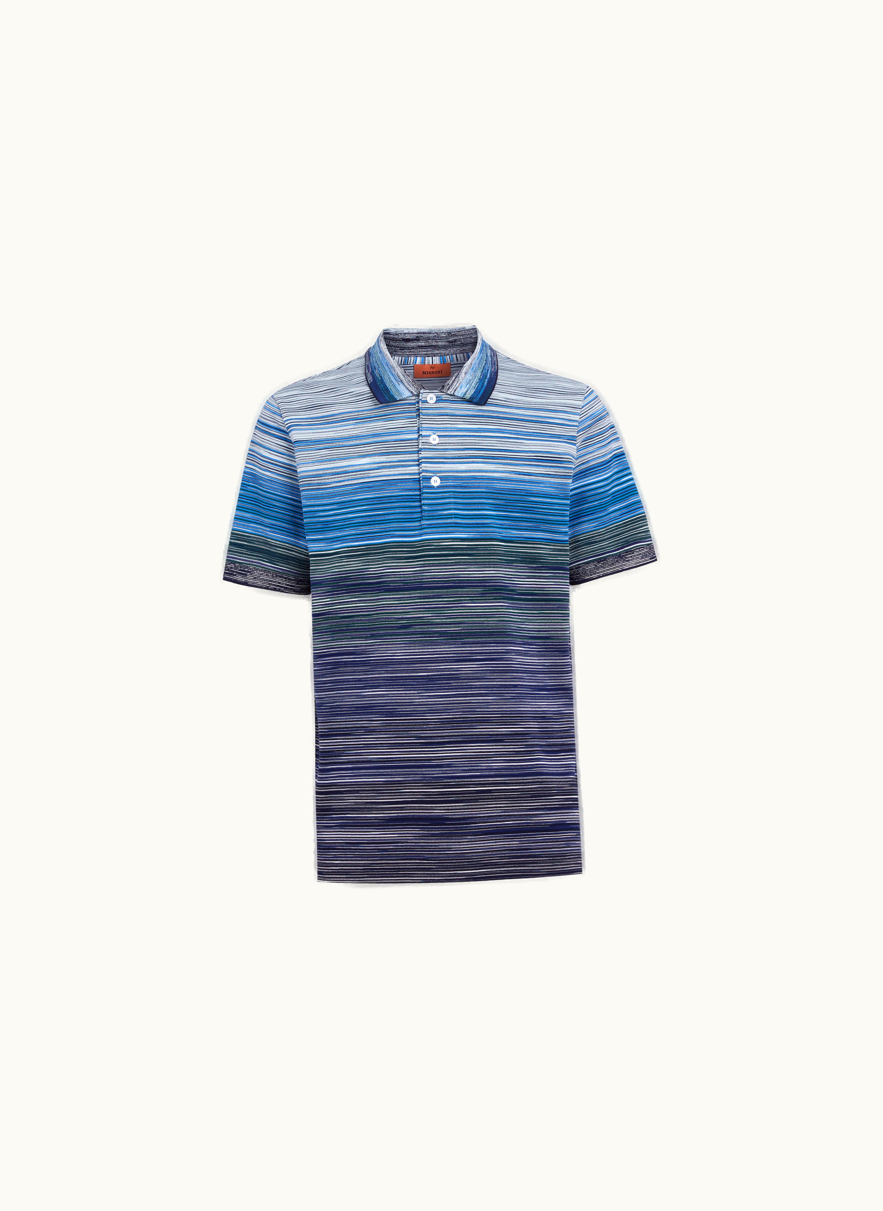 Missoni Missoni Short-sleeved Polo Shirt In Slub Cotton Piqué Multicoloured Multicoloured