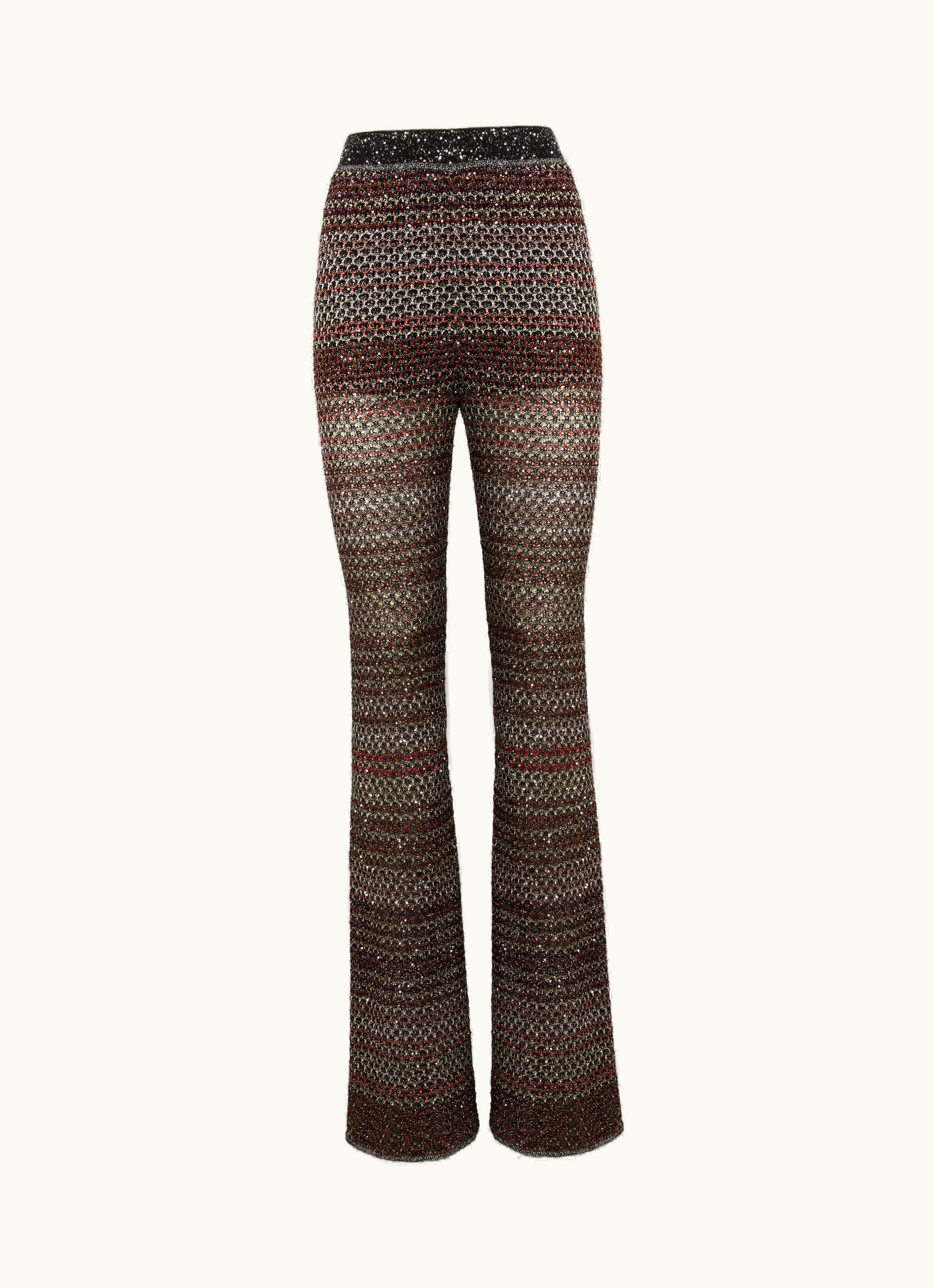 Missoni Missoni Trousers In Mesh Knit With Sequin Appliqué Multicoloured