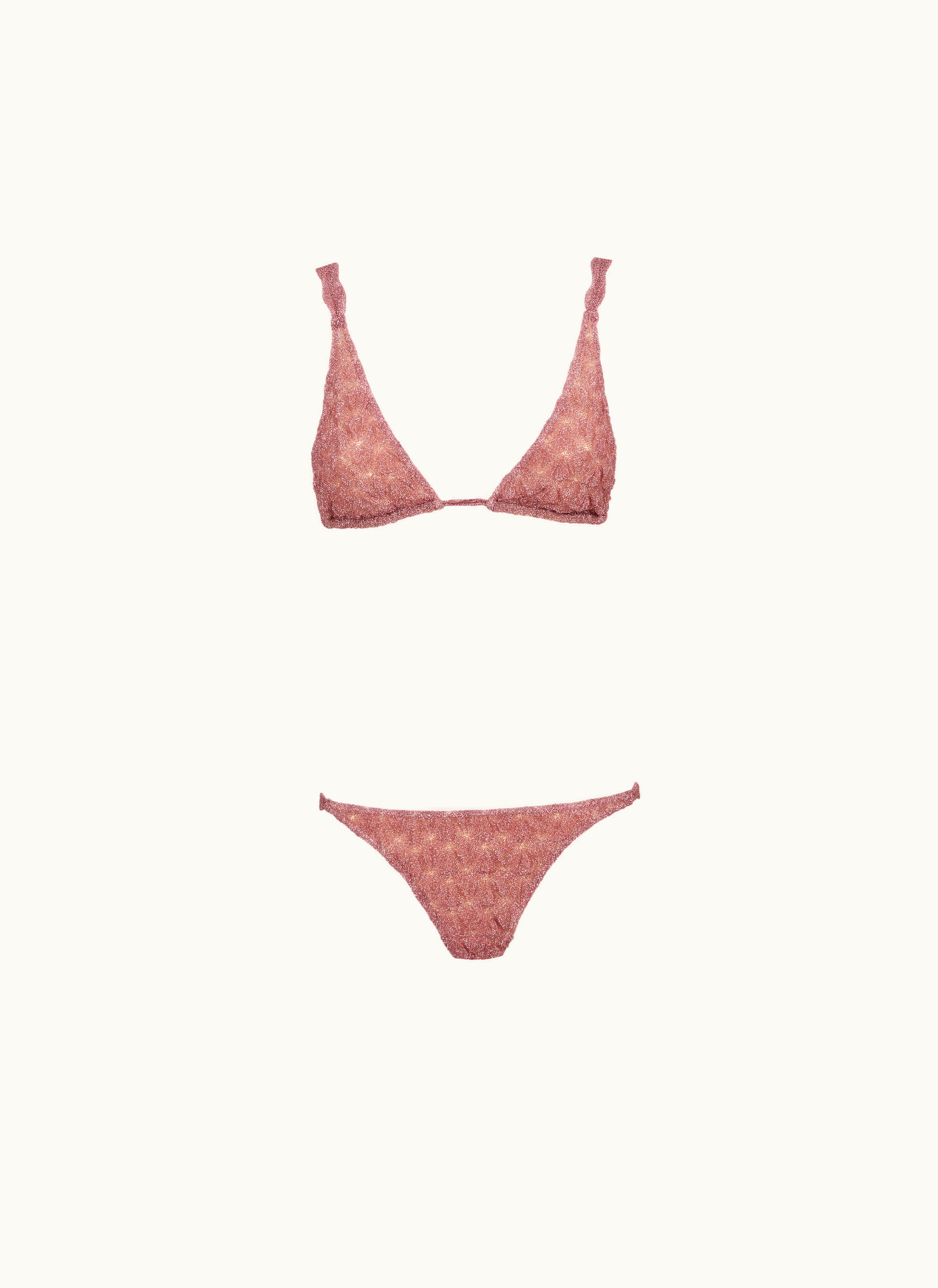Missoni Missoni Leaf And Lamé Lace Bikini Pink Lamé