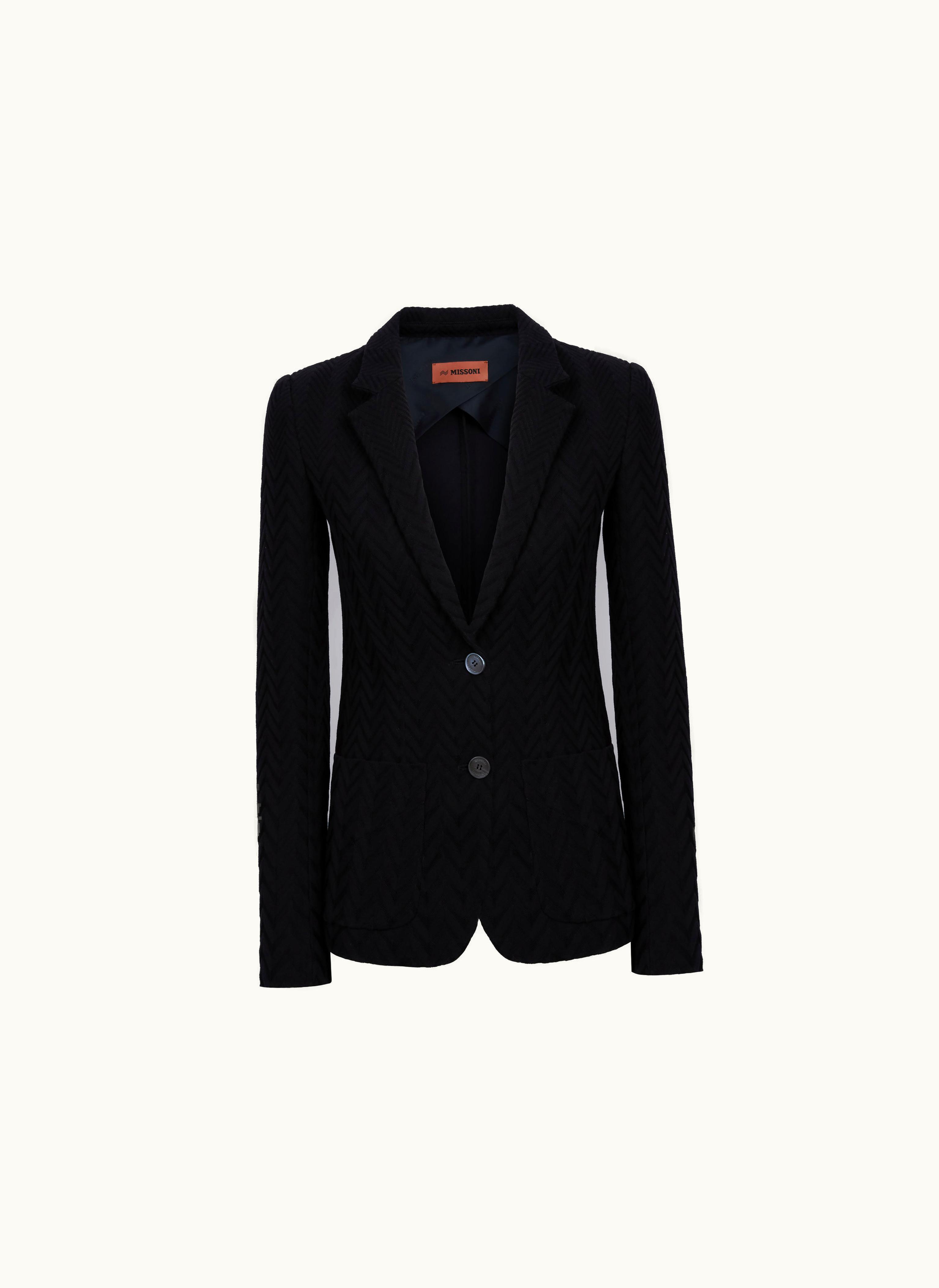 Missoni Missoni Raschel Knit Cotton And Viscose Blazer Black