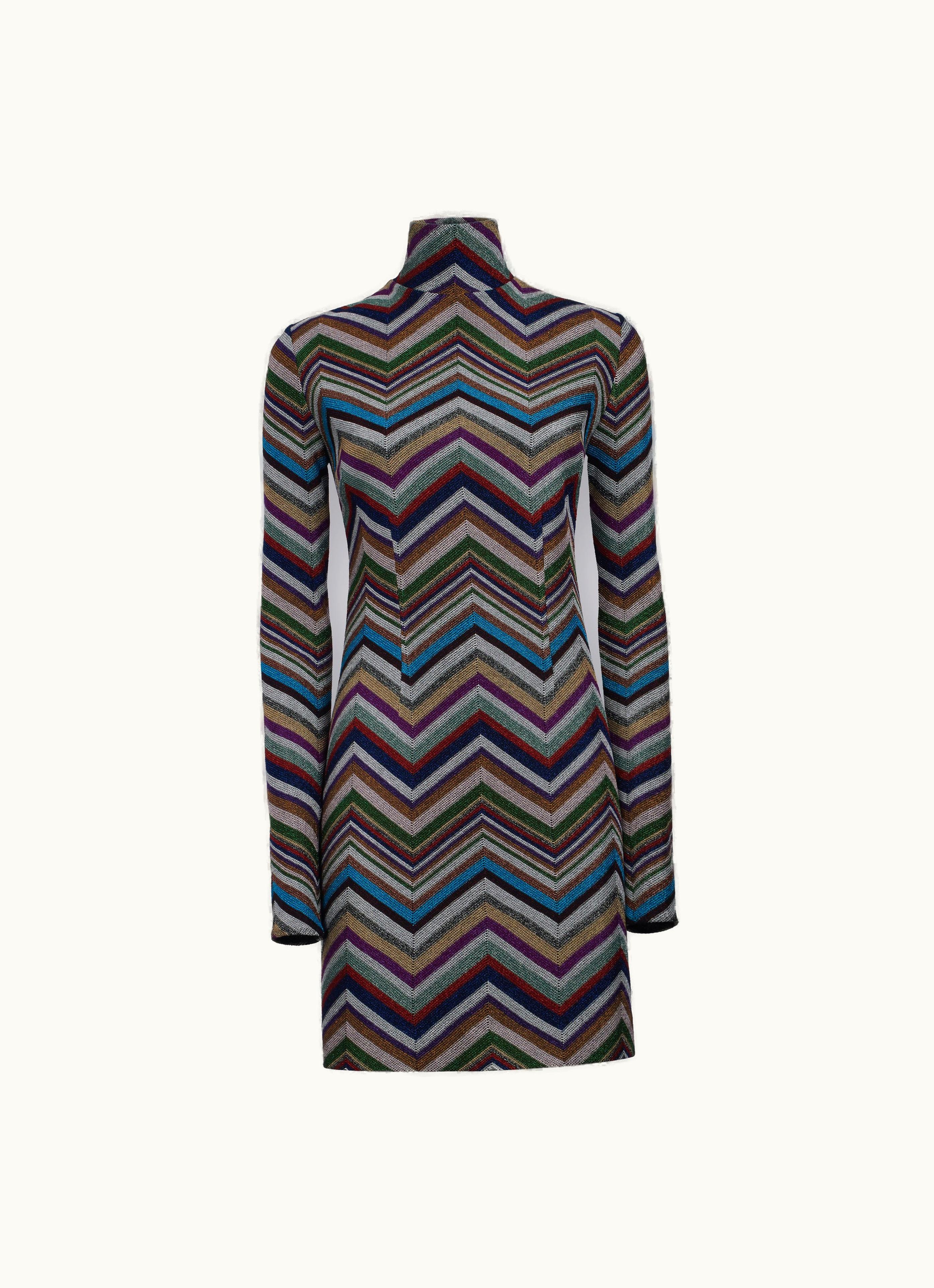 Missoni Missoni Dress In Zigzag Lamé Wool And Viscose Blend Multicoloured