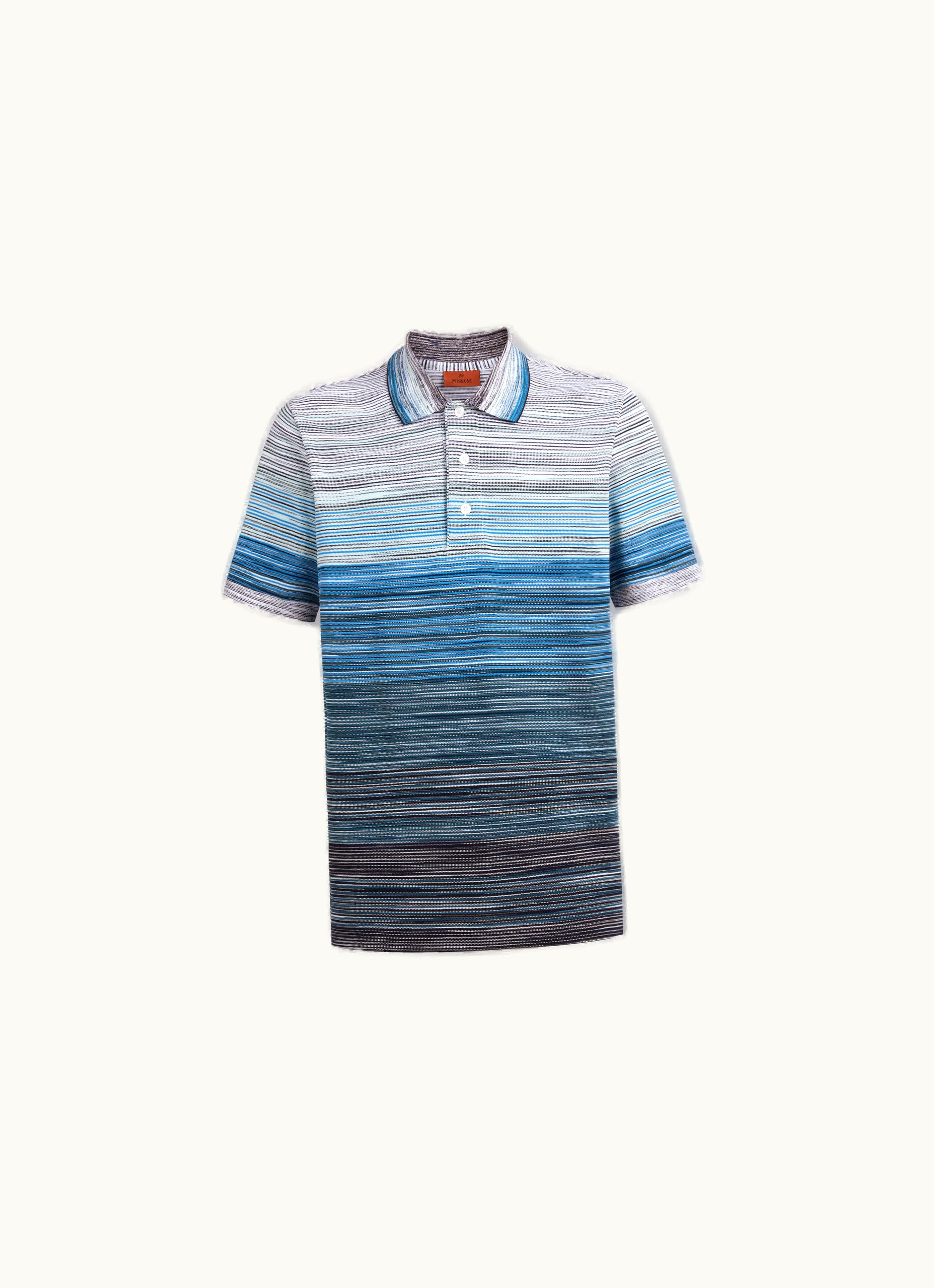 Missoni Missoni Short-sleeved Polo Shirt In Slub Cotton Piqué Multicoloured US24S20GBJ0014S72EQ