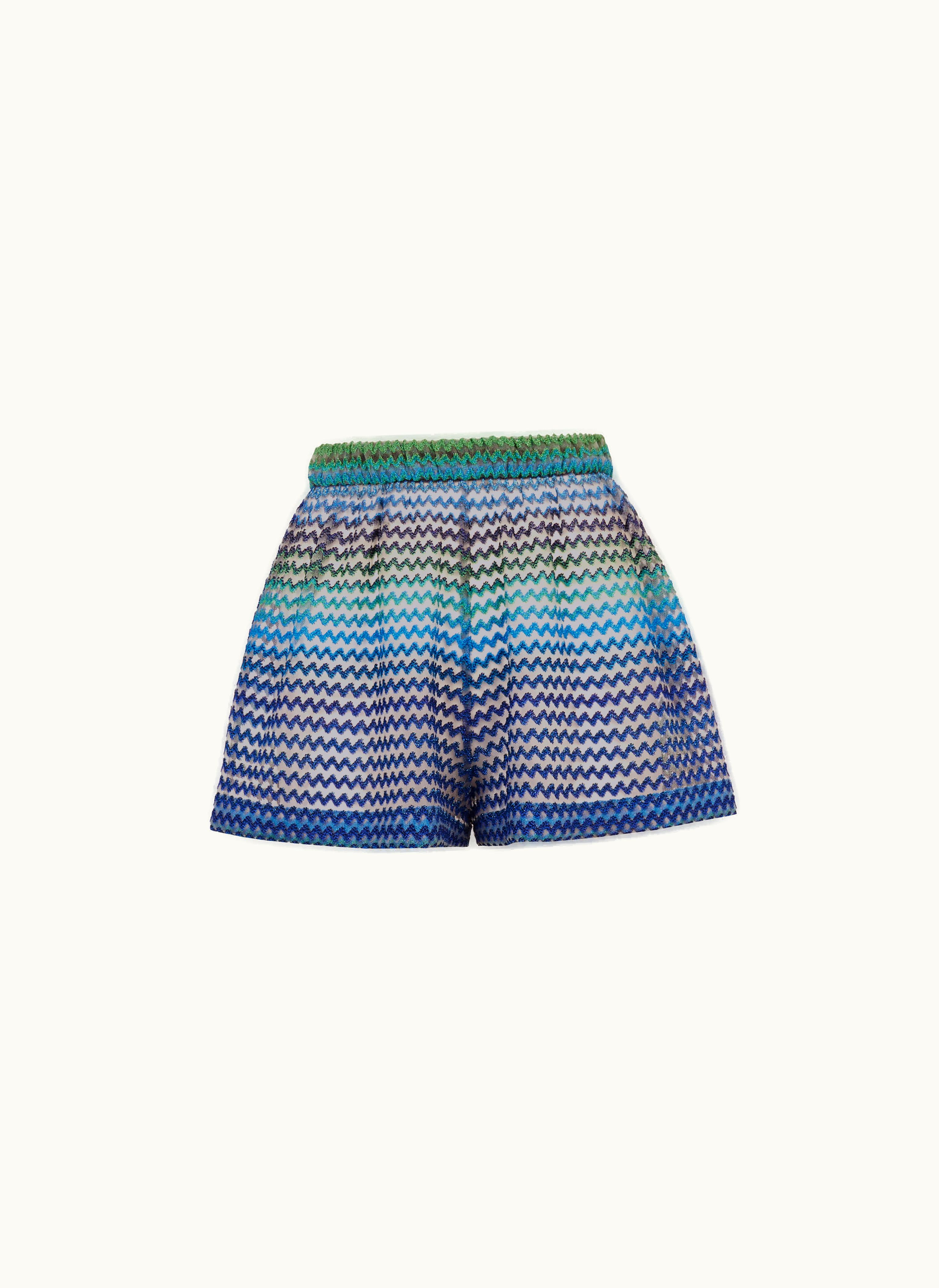 Missoni Missoni Tulle Shorts With Multicoloured Zigzag Blue