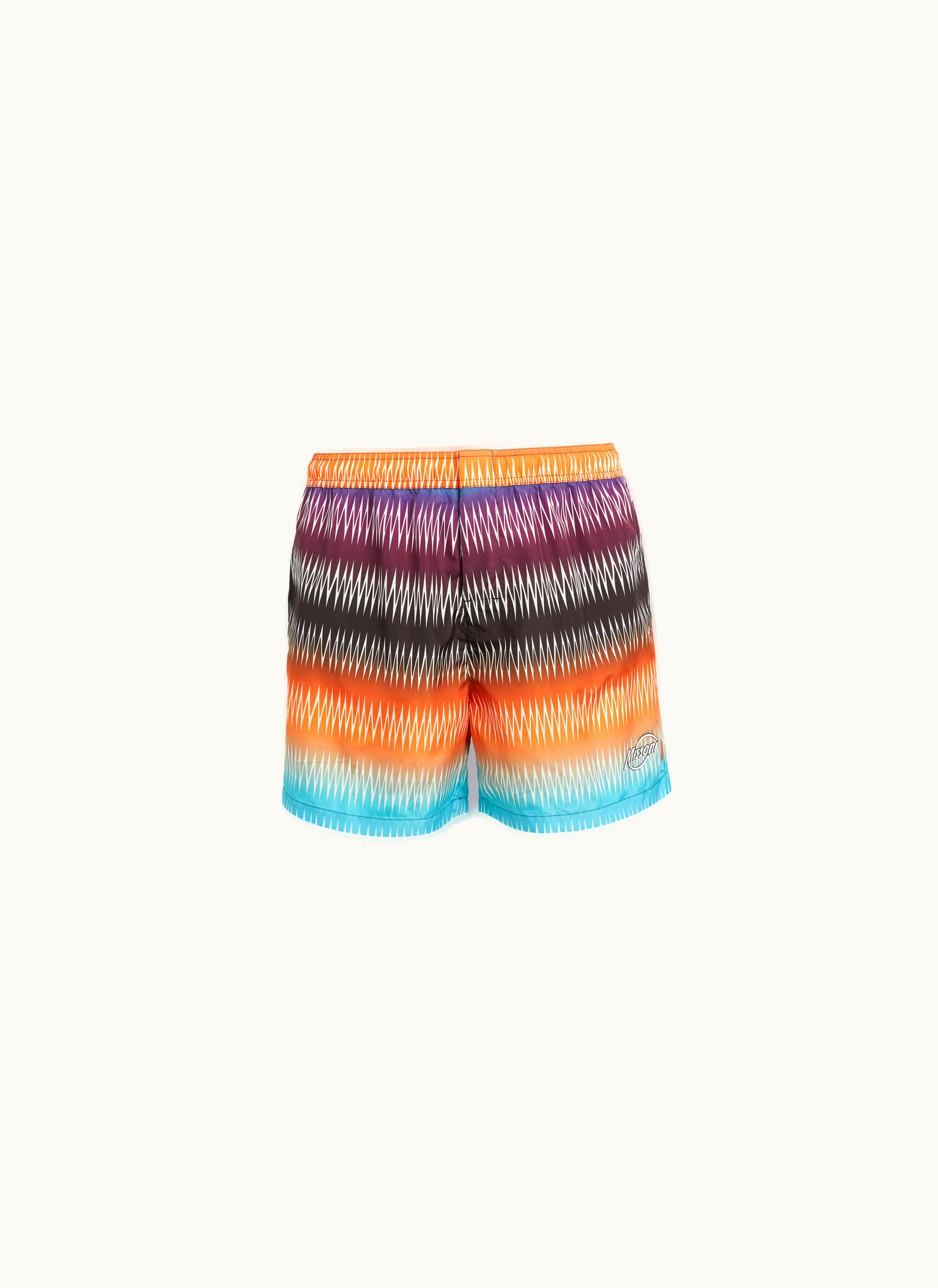 Missoni Missoni Technical Fabric Swimming Trunks With Dégradé Zigzag And Logo Multicoloured