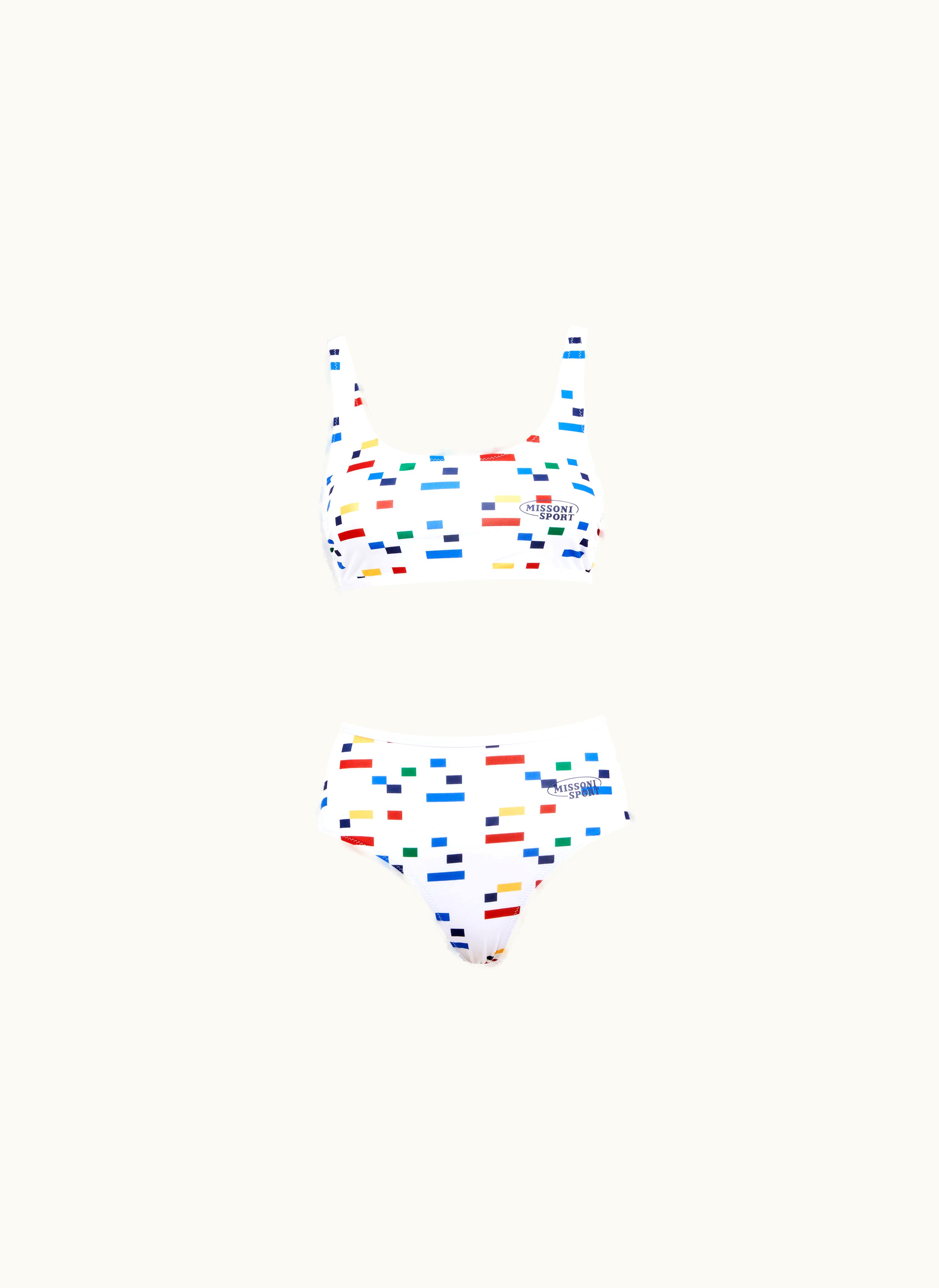 Missoni Missoni Sporty Bikini In Technical Stretch Fabric With Pixel Print Black & Multicoloured