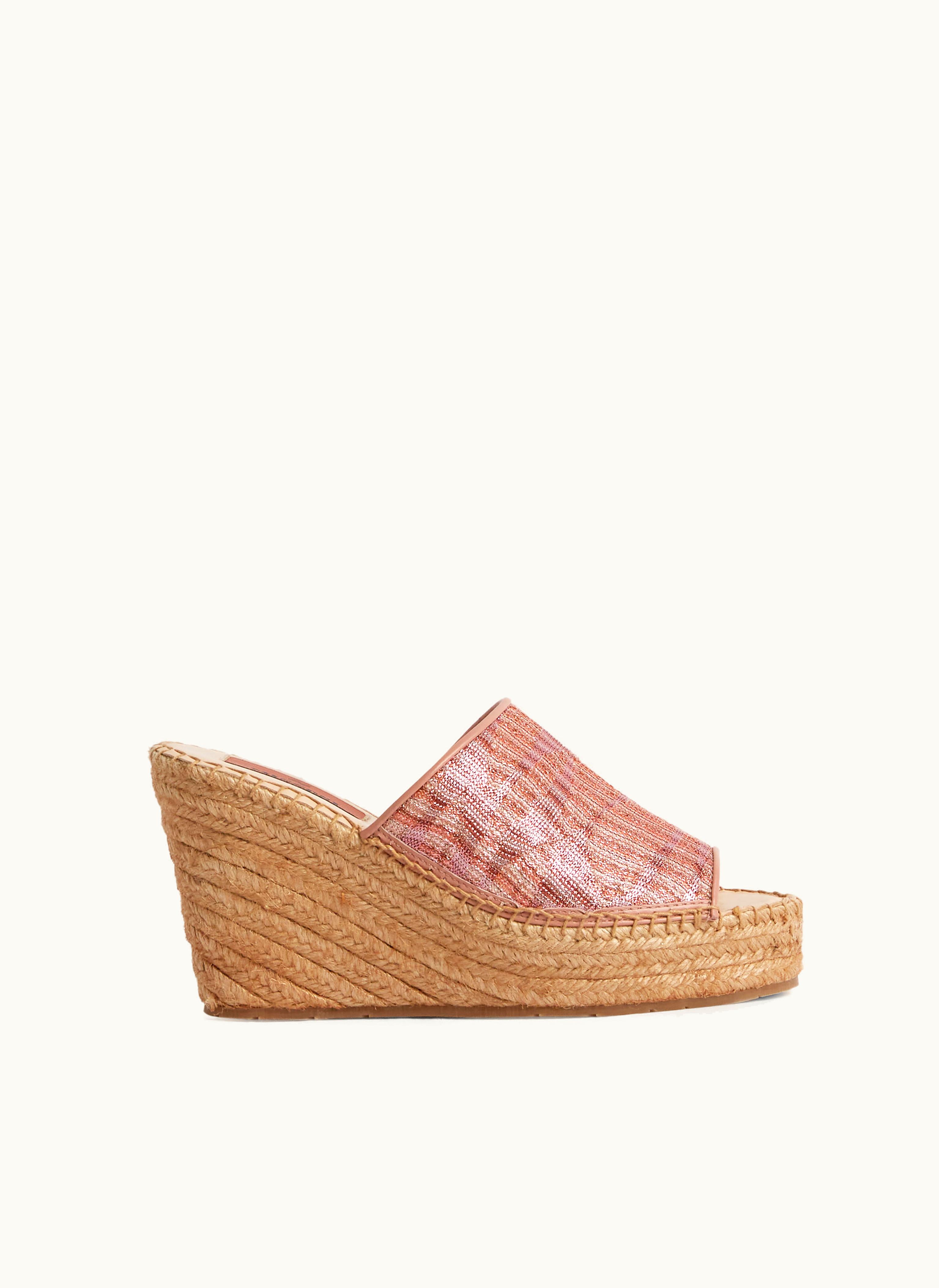 Missoni Missoni Espadrilles With Wedge And Chevron Knit Band Blue