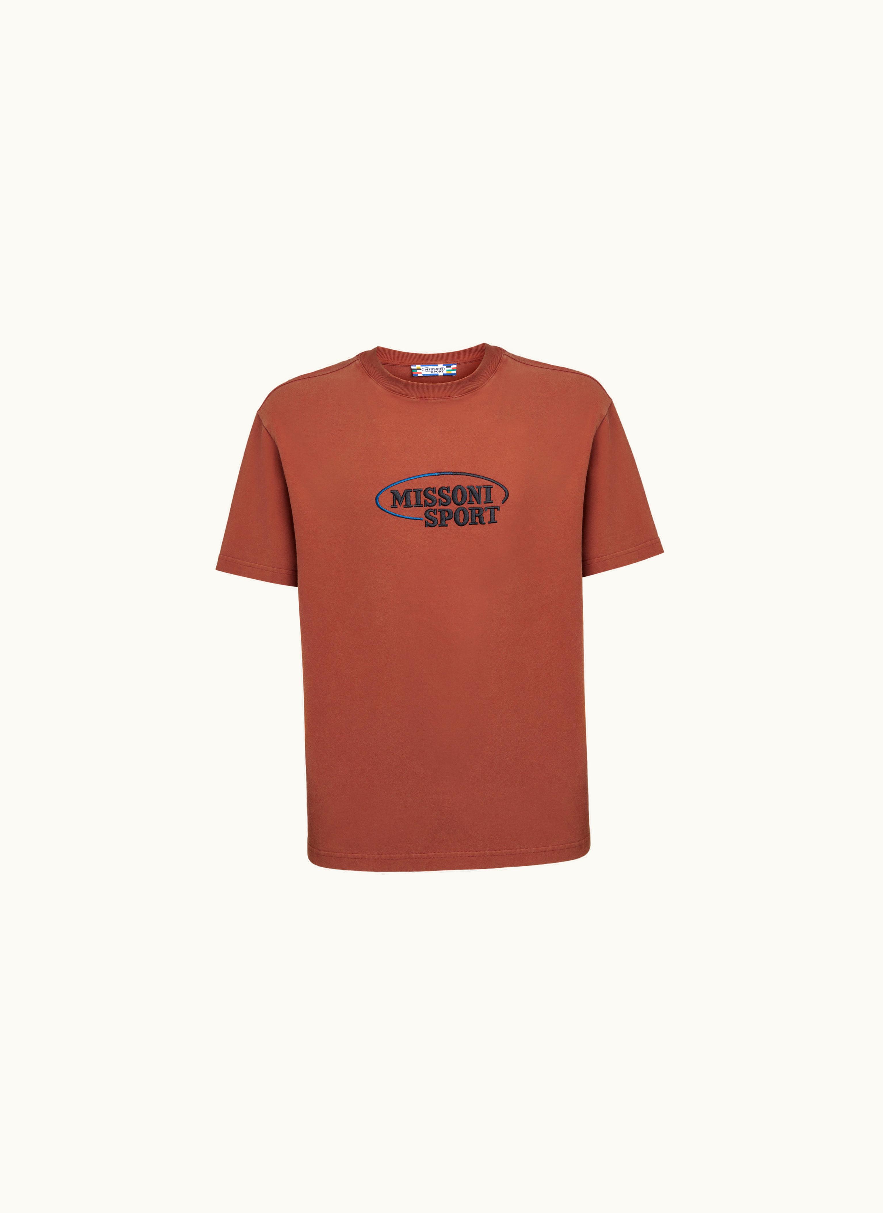 Missoni Missoni Cotton Knit crew-neck T-shirt With Logo Blue