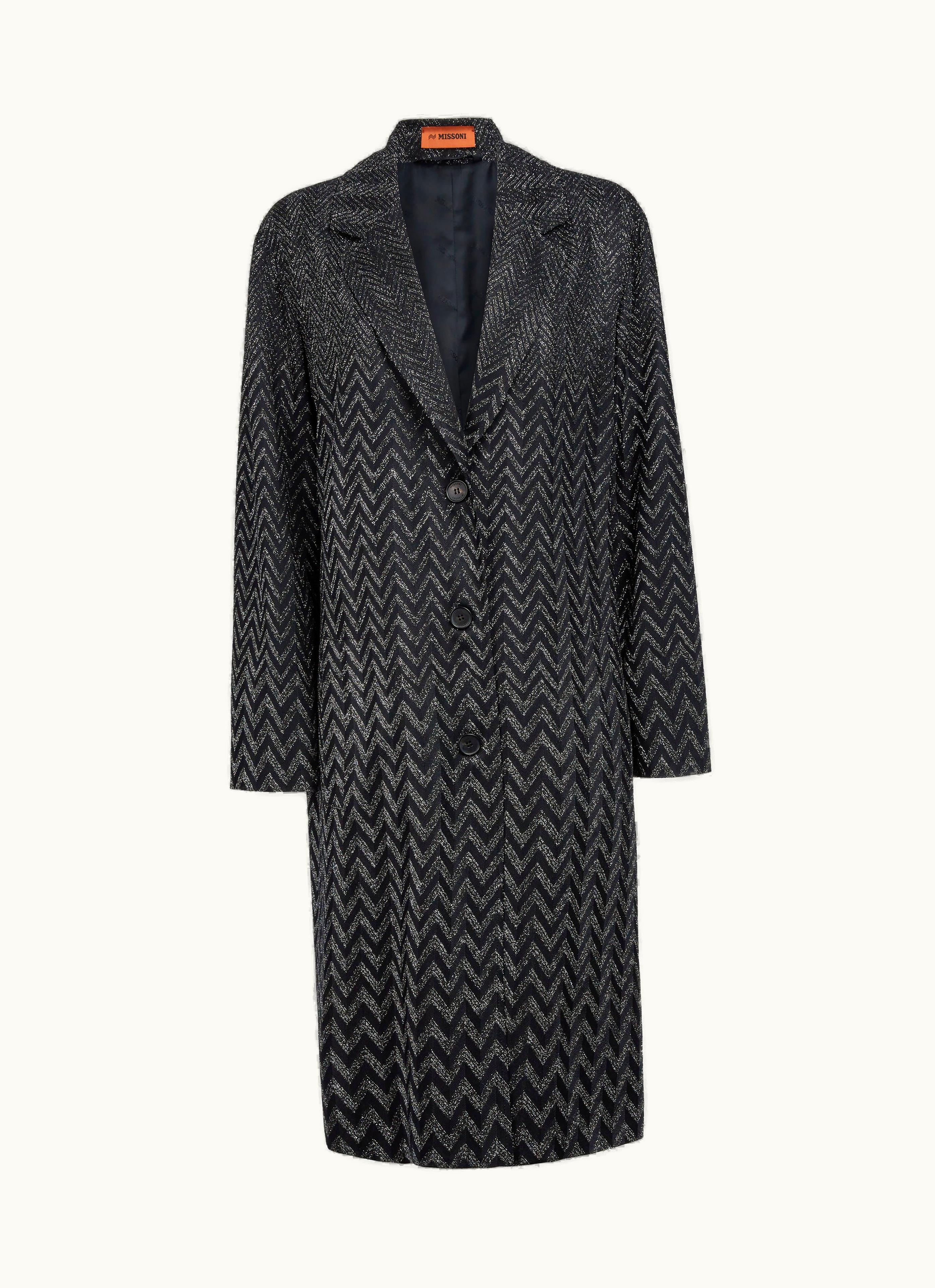 Missoni Missoni Viscose Chevron Coat With Lurex Black