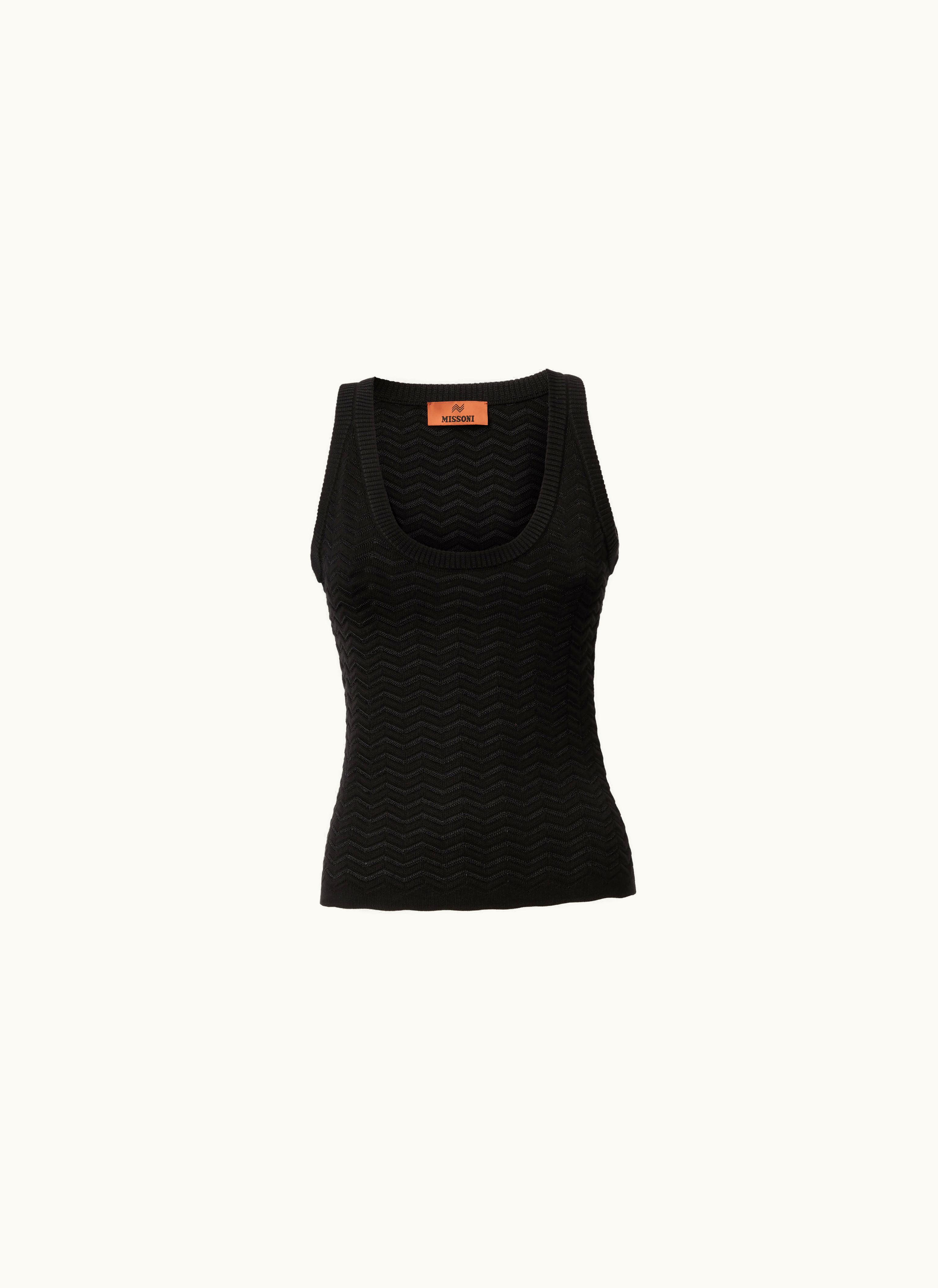 Missoni Missoni Tank Top In Chevron Cotton And Viscose Knit Red