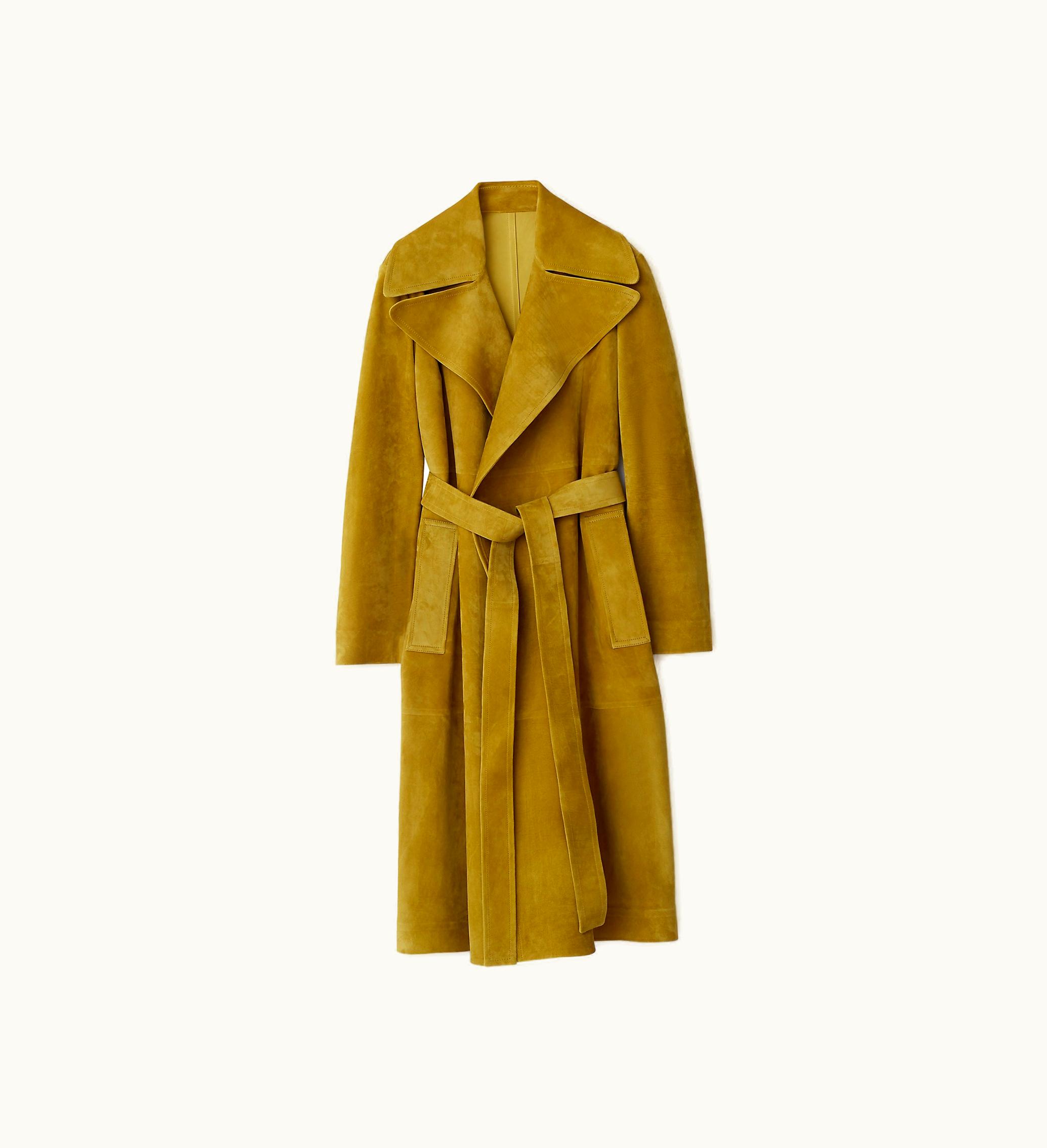 Burberry Burberry Suede Trench Coat In Manilla - Women, Leather