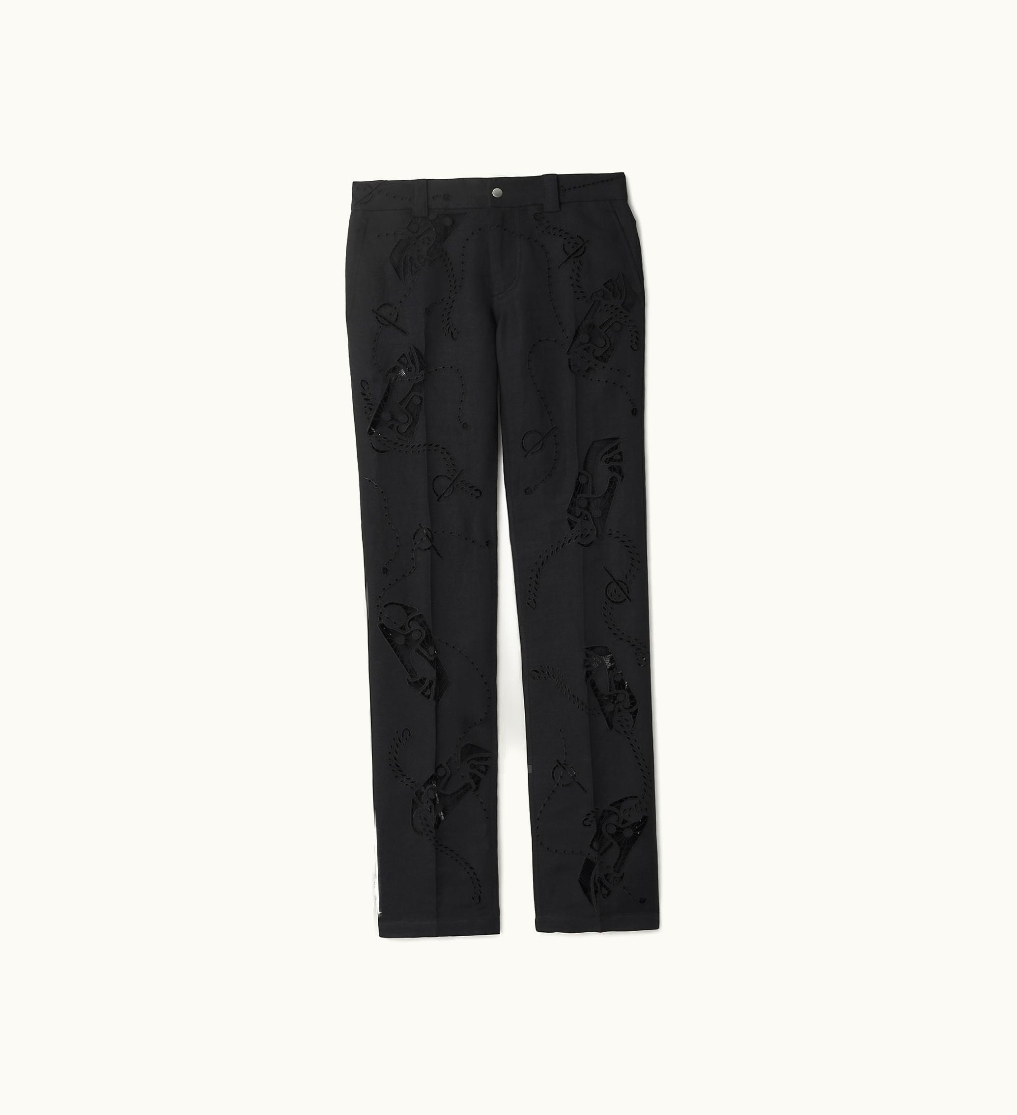Burberry Burberry Broderie Anglaise Canvas Trousers In Black - Women, Technical