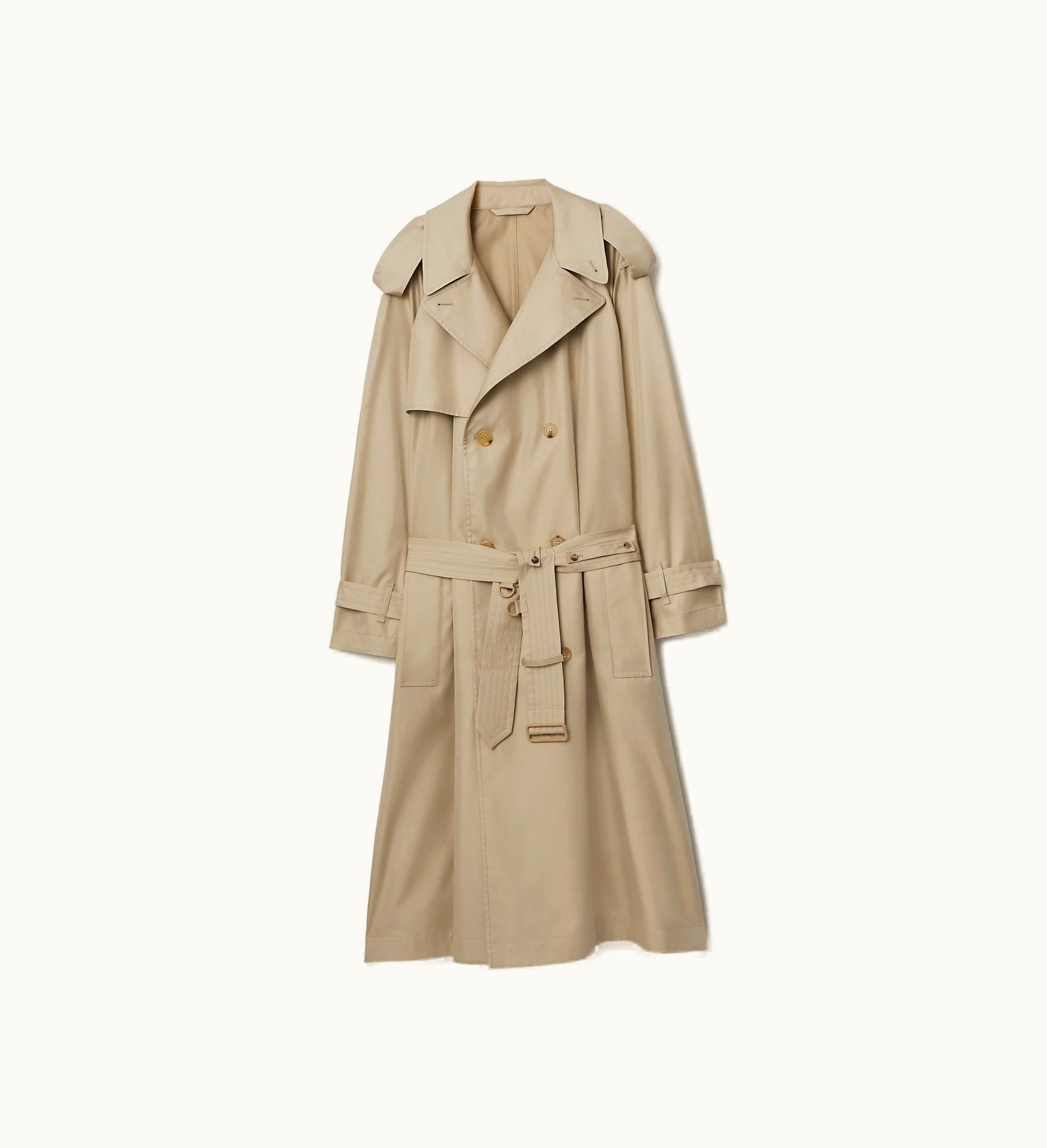Burberry Burberry Long Silk Trench Coat In Millet - Women