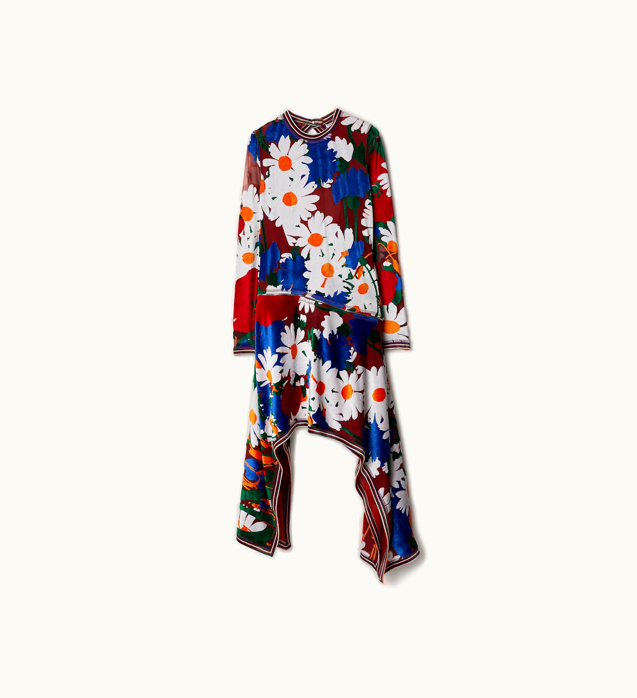 Burberry Burberry Daisy Garden Velvet Dress In Red / White - Women, Nylon