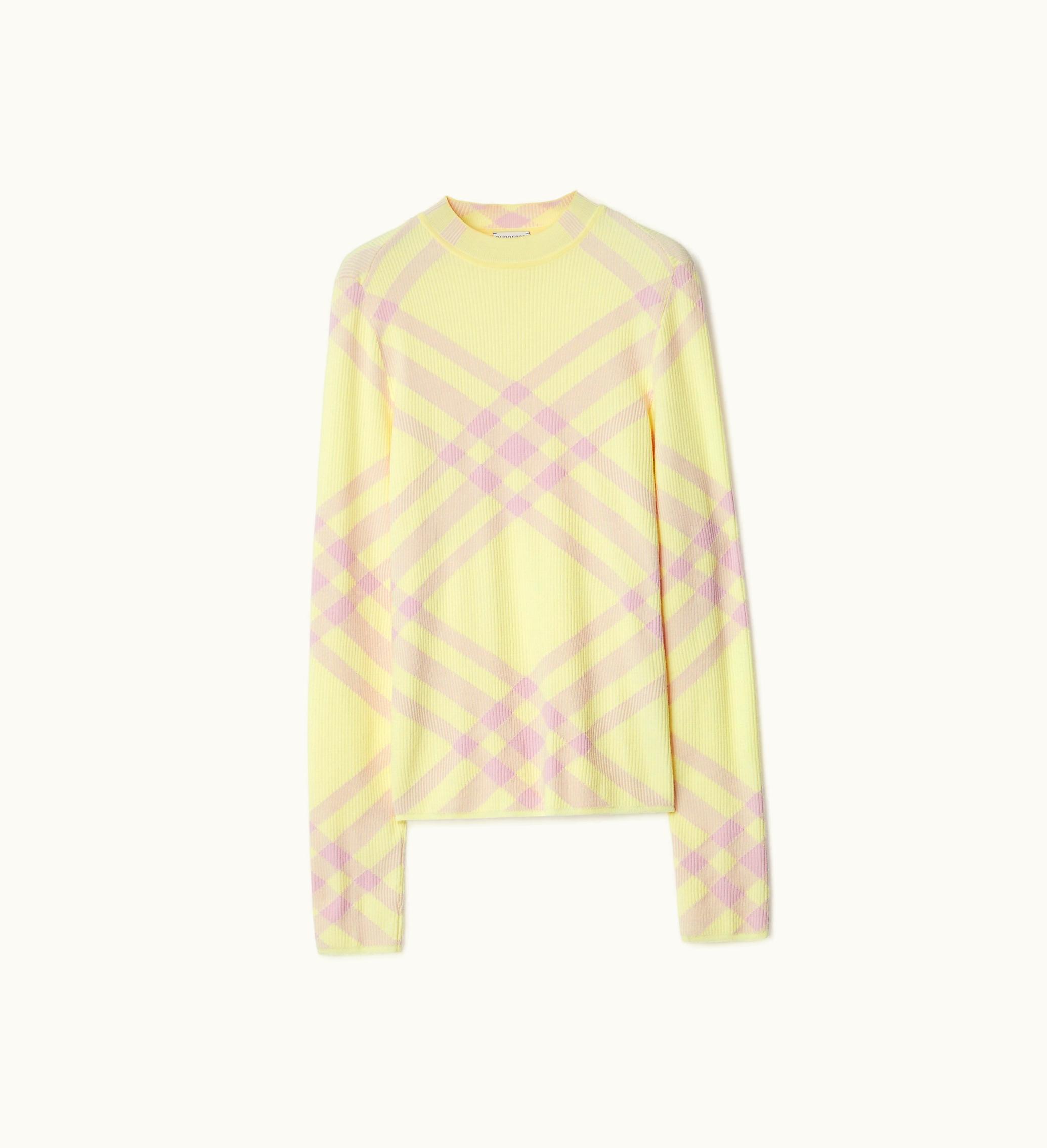 Burberry Burberry Check Wool Blend Sweater In Sherbet - Women